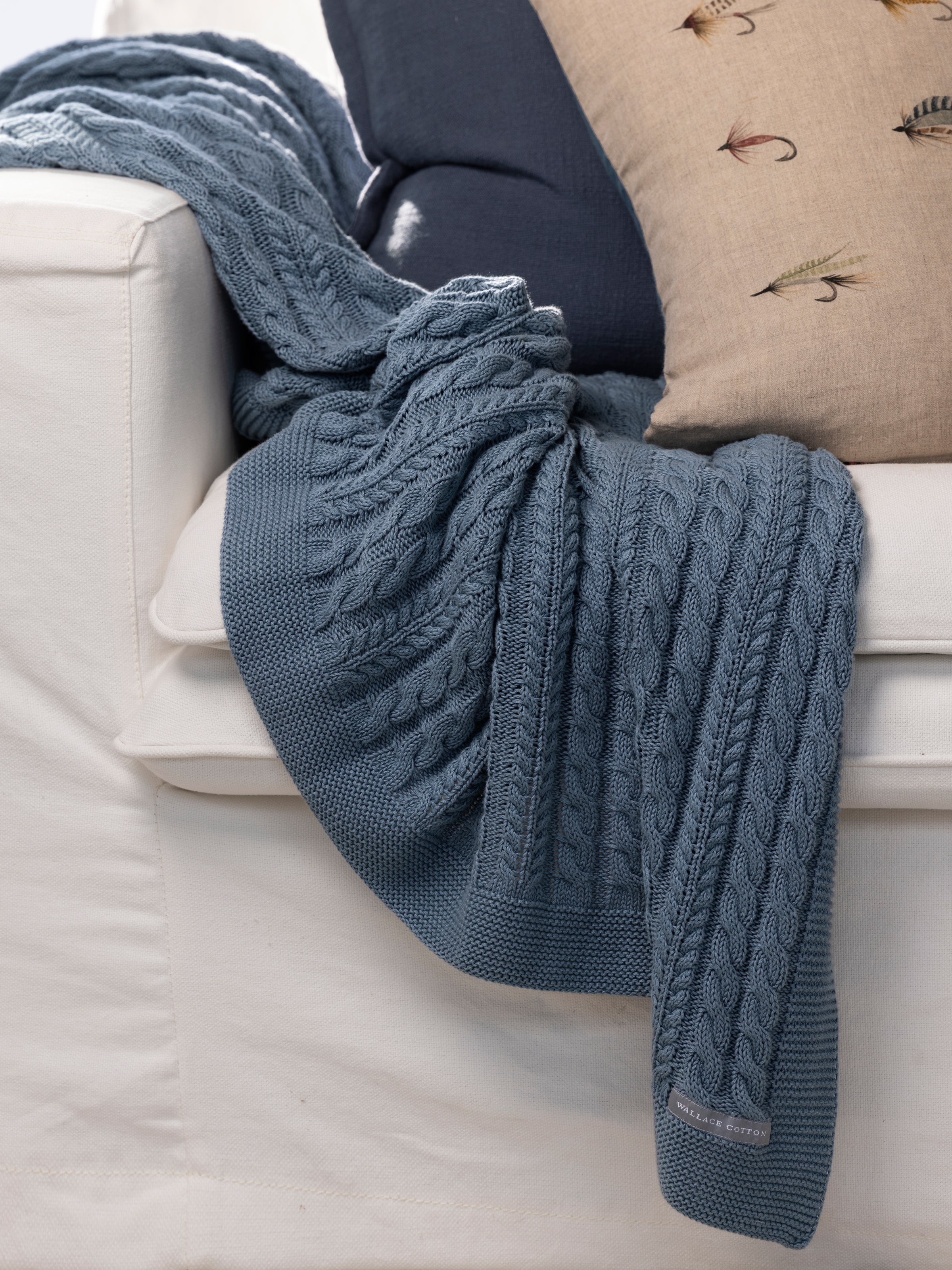 Souvenir Cotton Throw | Blue-2