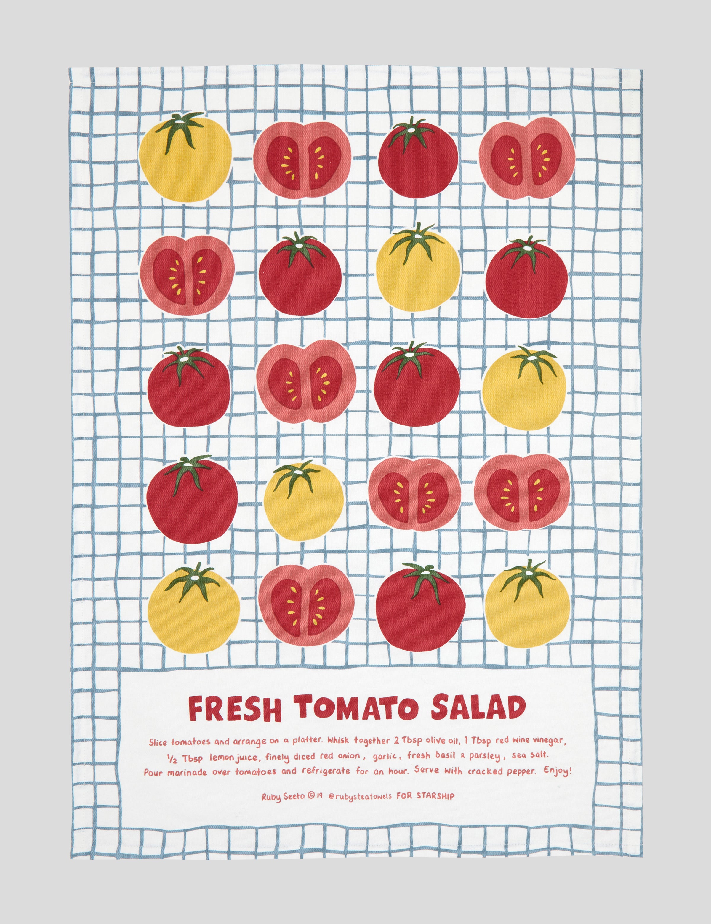 Starship Fresh Tomato Salad Tea Towel | Multi-1