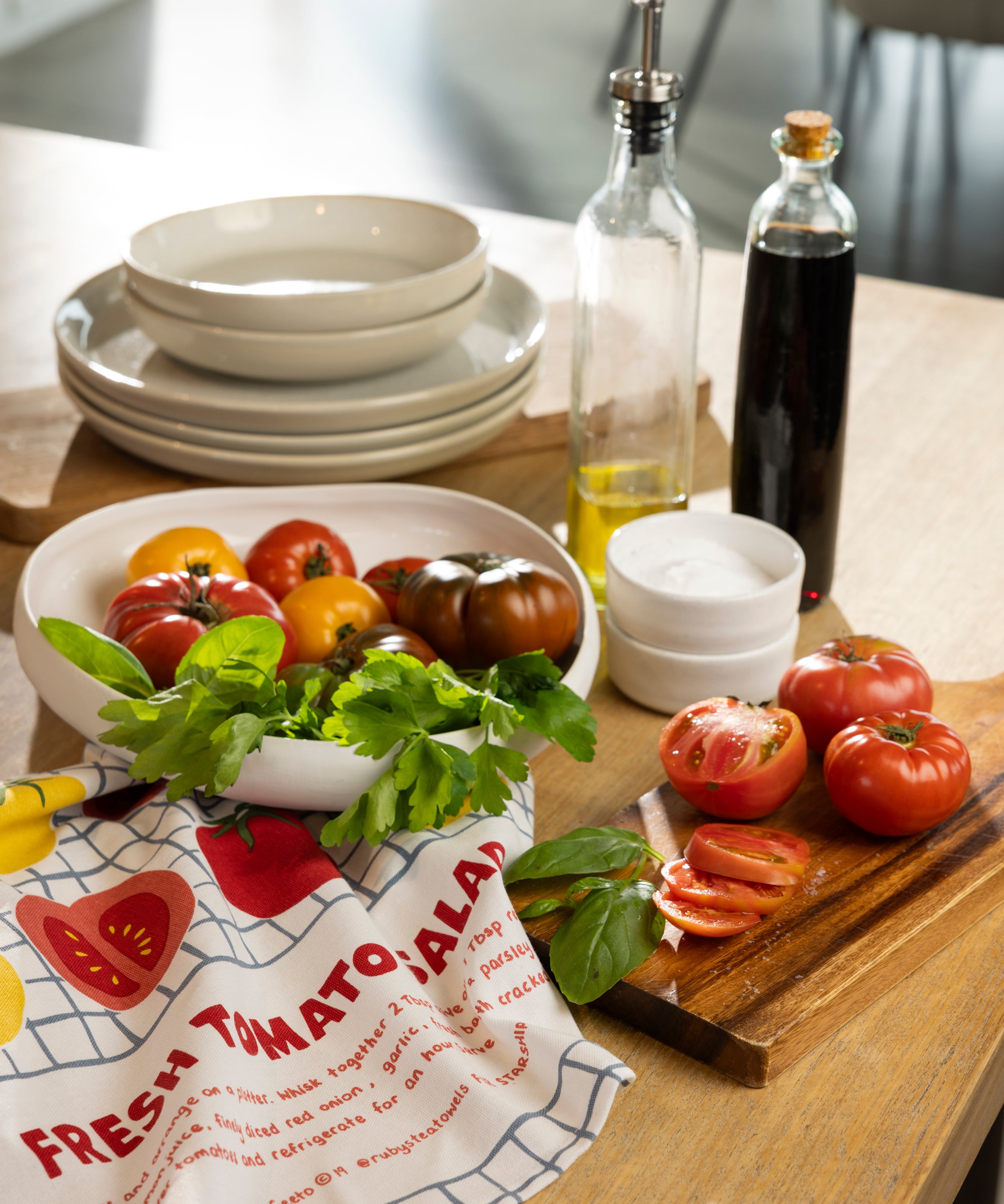 Starship Fresh Tomato Salad Tea Towel | Multi-2