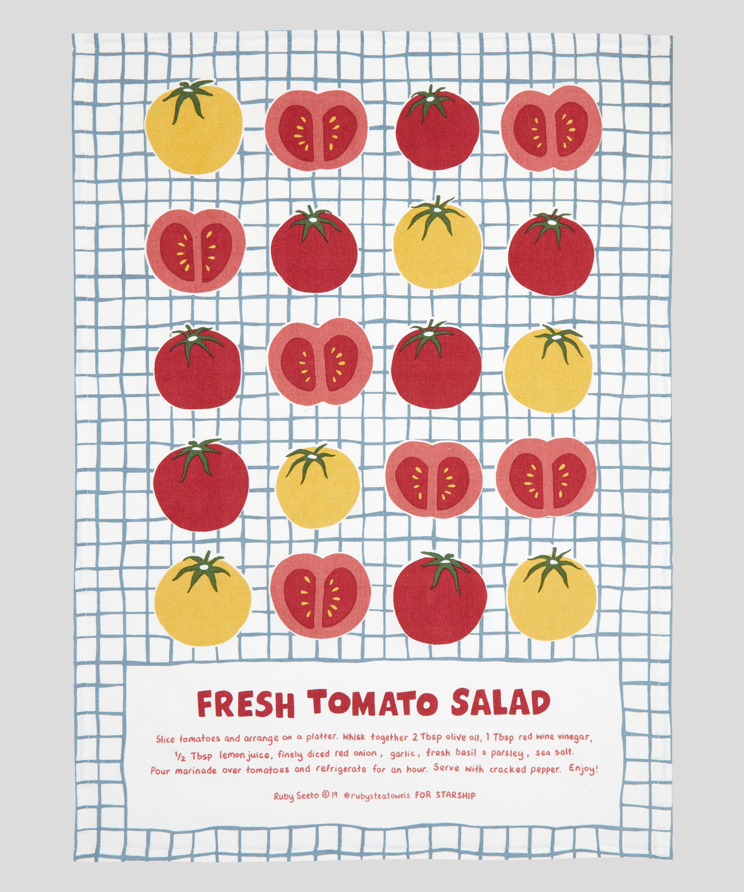 Starship Fresh Tomato Salad Tea Towel | Multi-3
