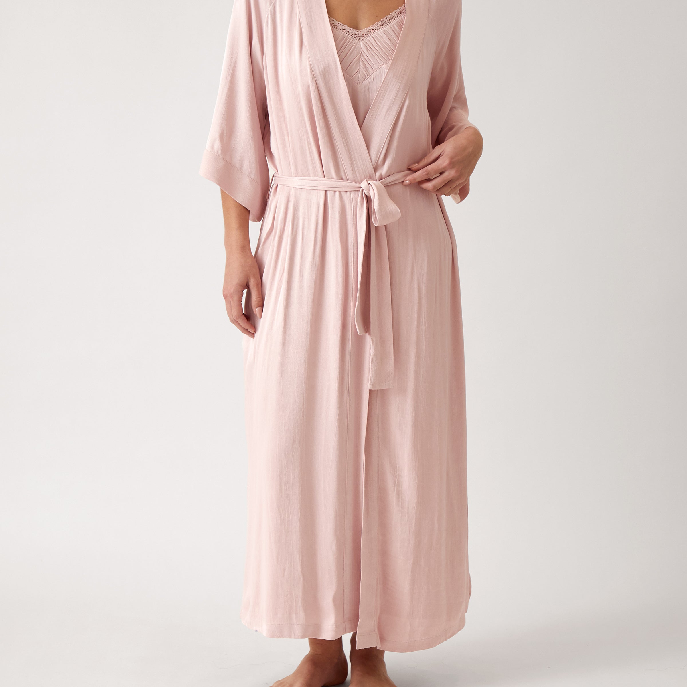 Stella Full Length Robe | Pink-1