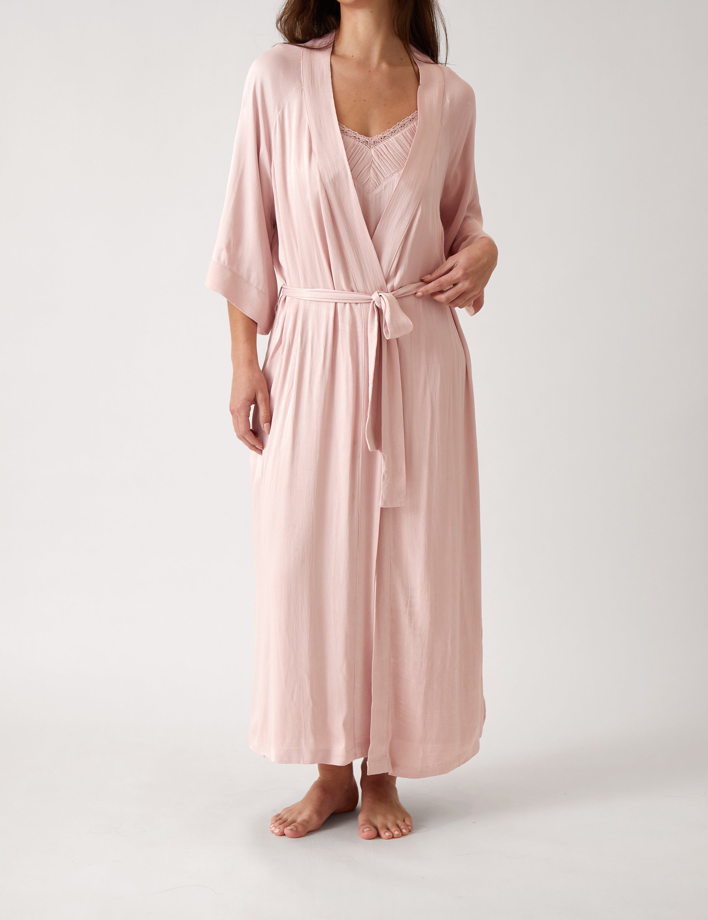 Stella Full Length Robe | Pink-1
