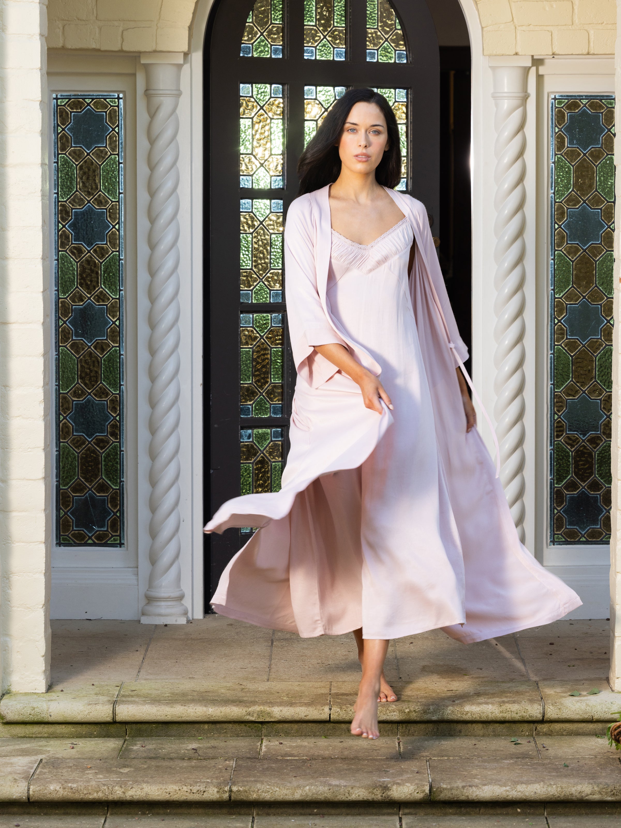 Stella Full Length Robe | Pink-3