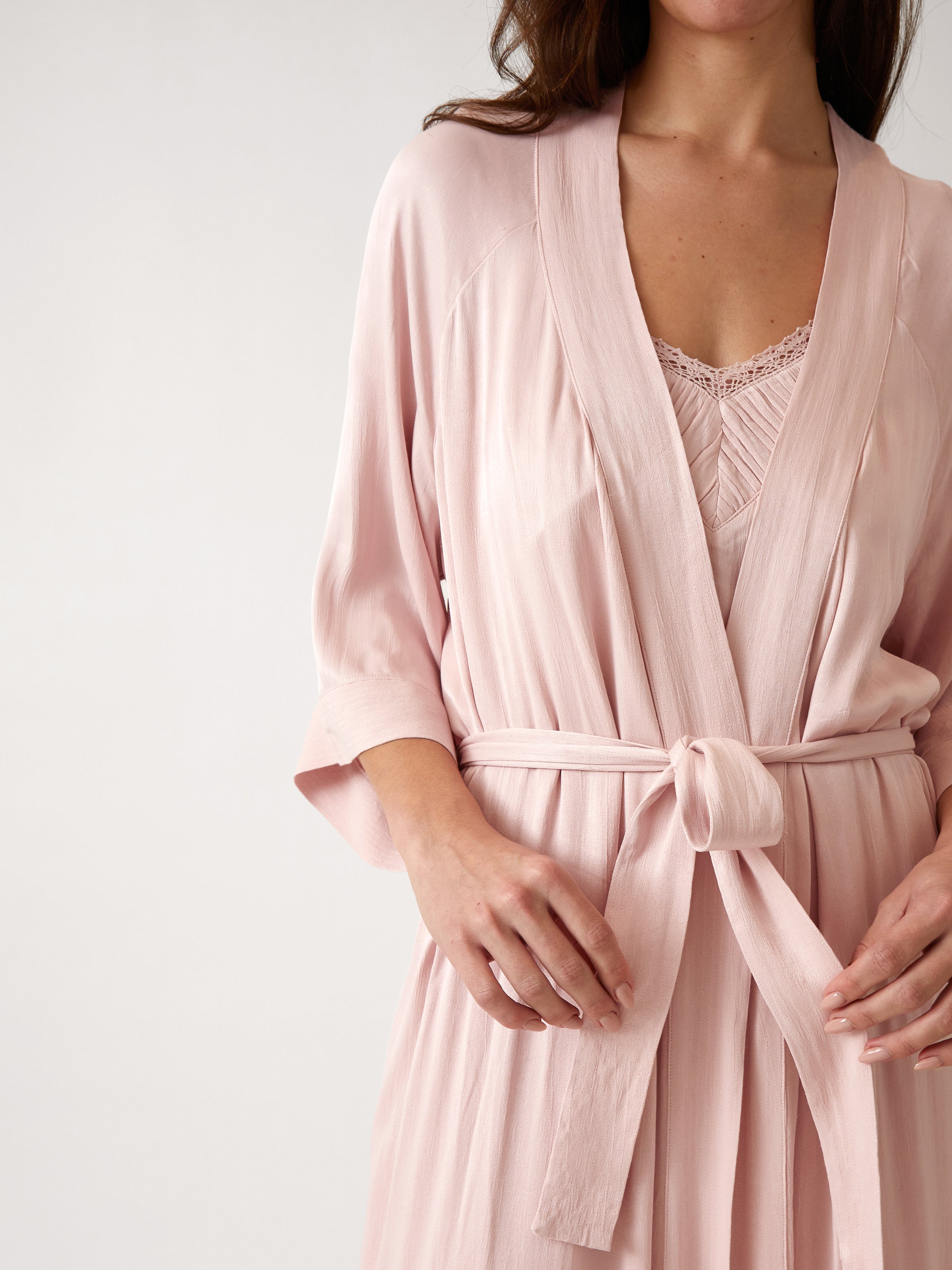 Stella Full Length Robe | Pink-5