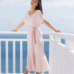 Sunseeker Bias Linen Dress | Pink-5