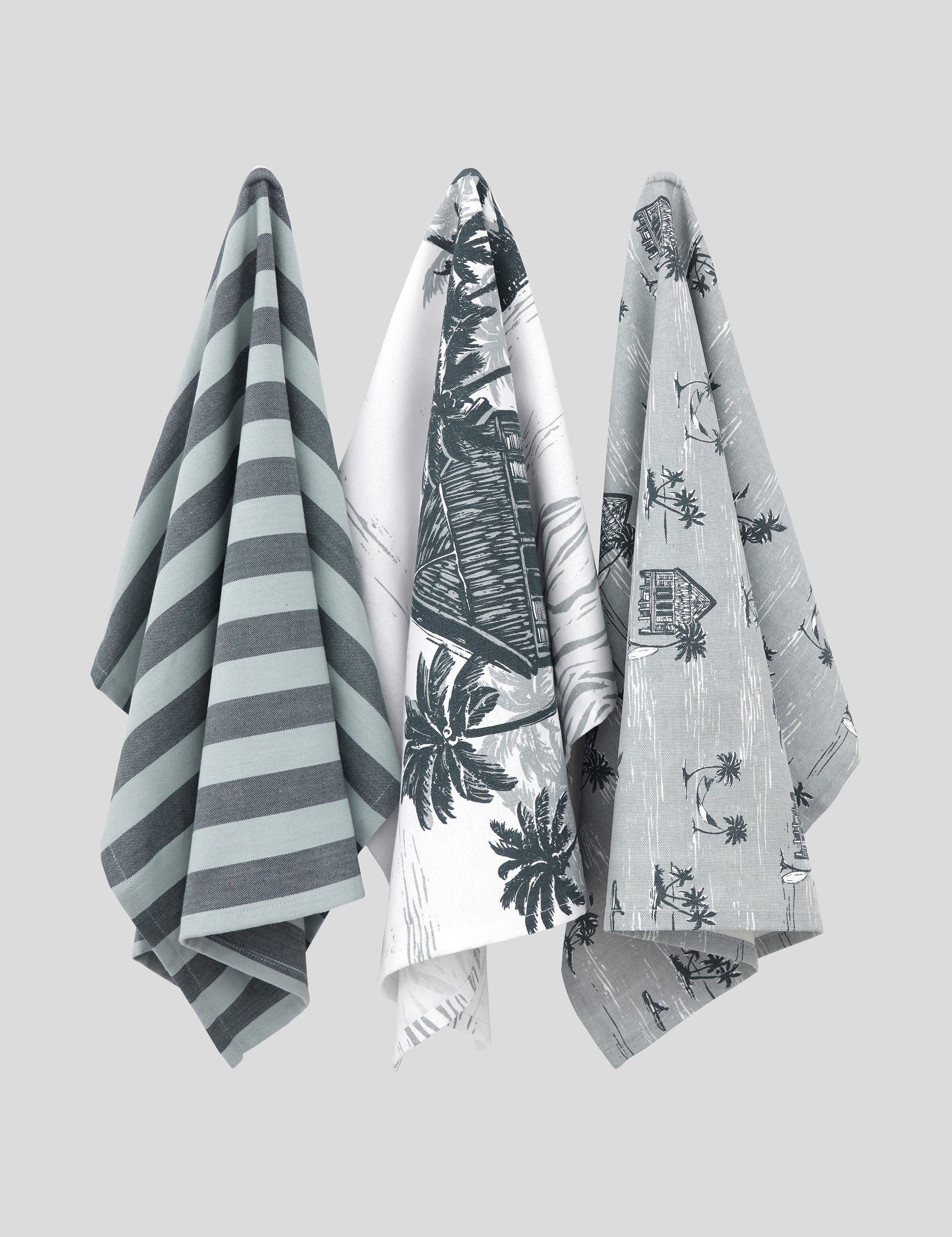 Surf Shack Tea Towel Set of 3 | Blue Stripe-1