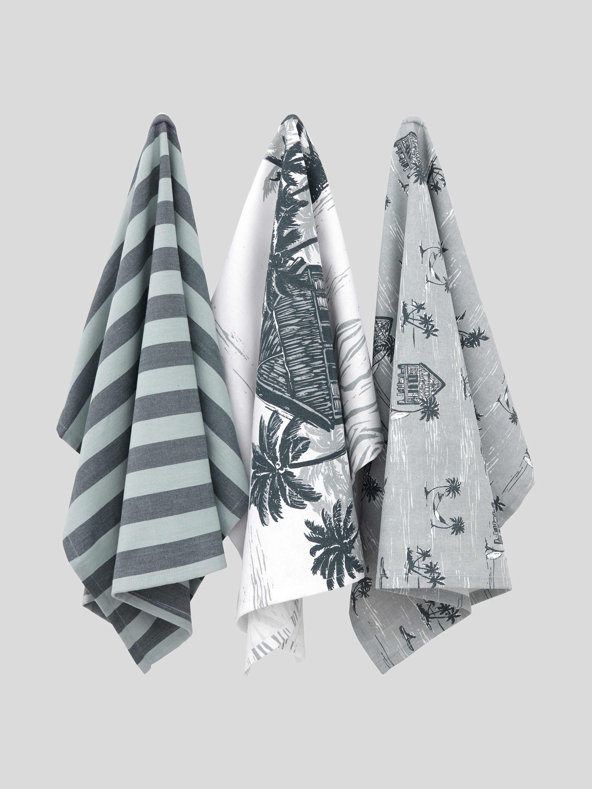 Surf Shack Tea Towel Set of 3 | Blue Stripe-1