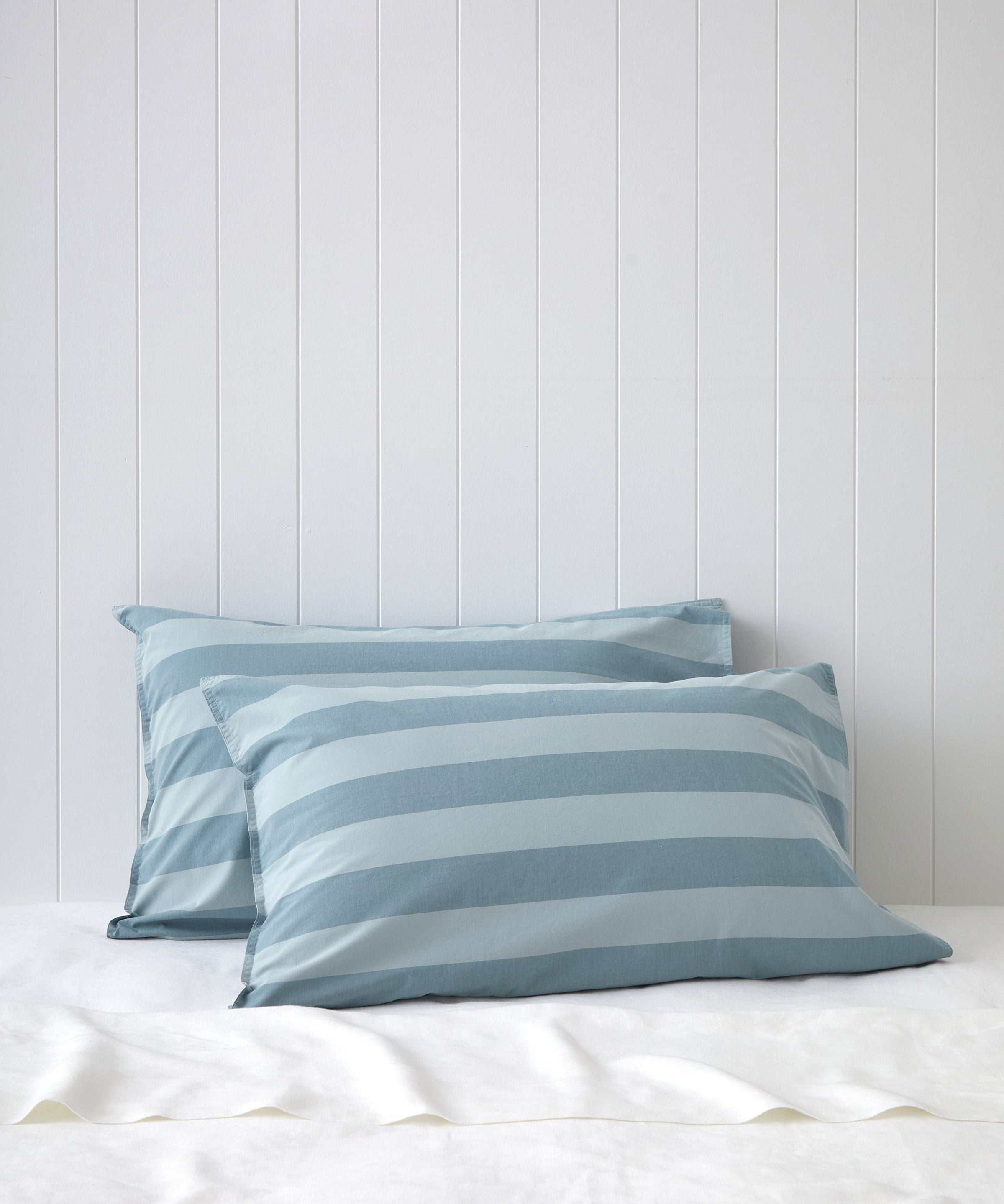 Tidal Standard Pillowcase Set | Blue Stripe-1