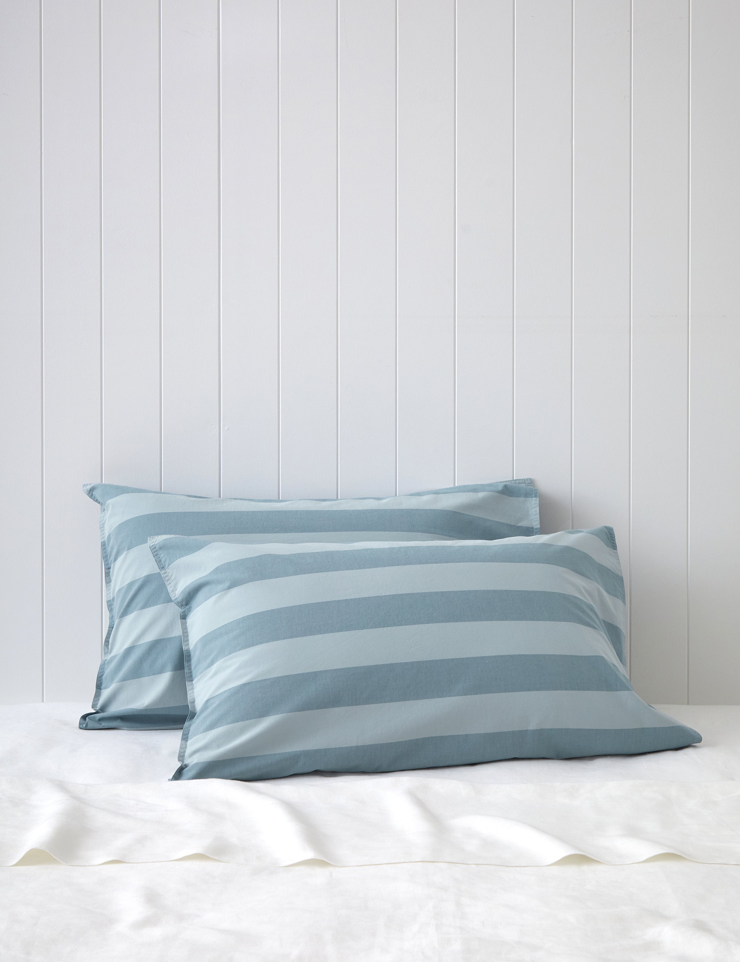 Tidal Standard Pillowcase Set | Blue Stripe-1