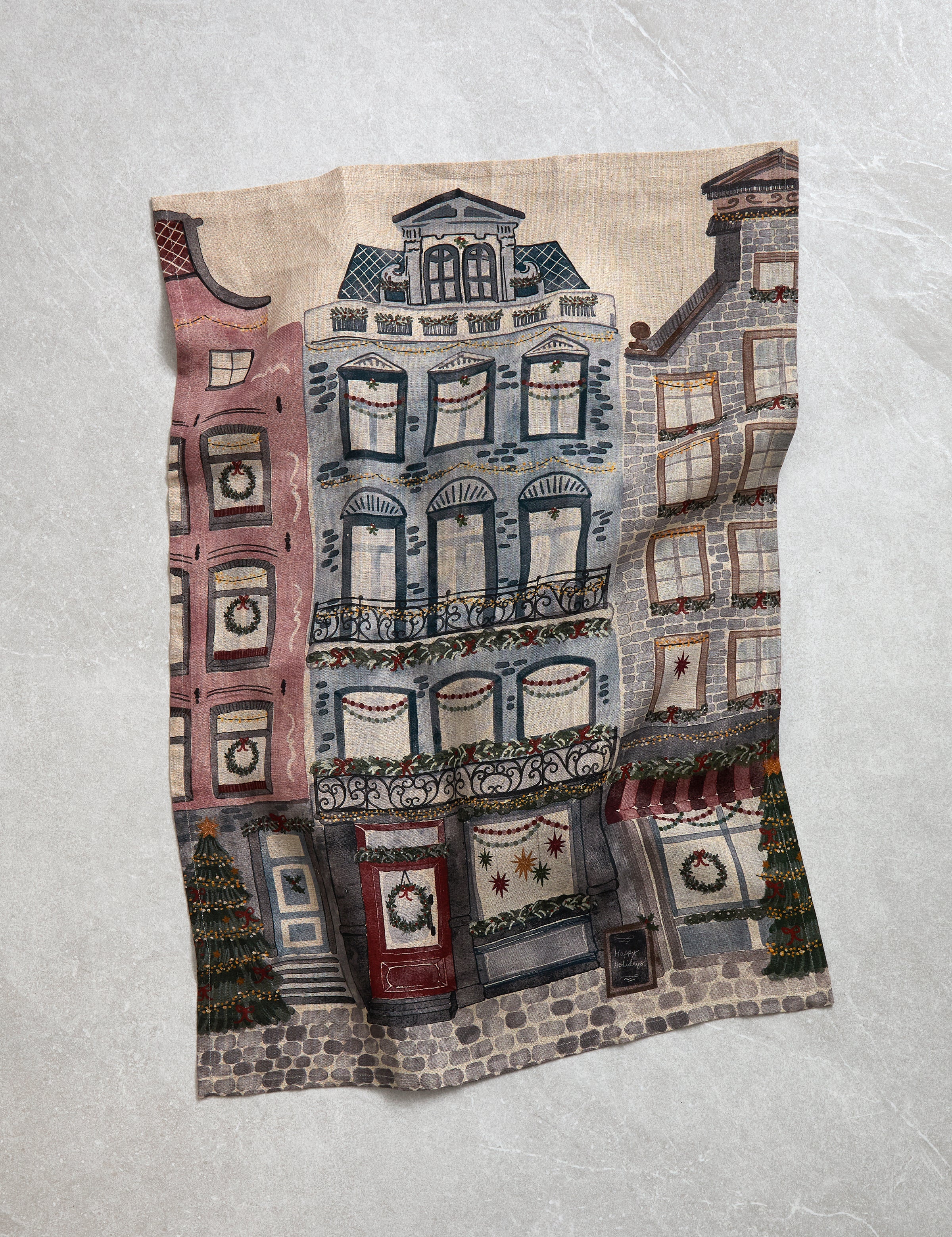 Tinsel Townhouse Linen Tea Towel | Multi-1