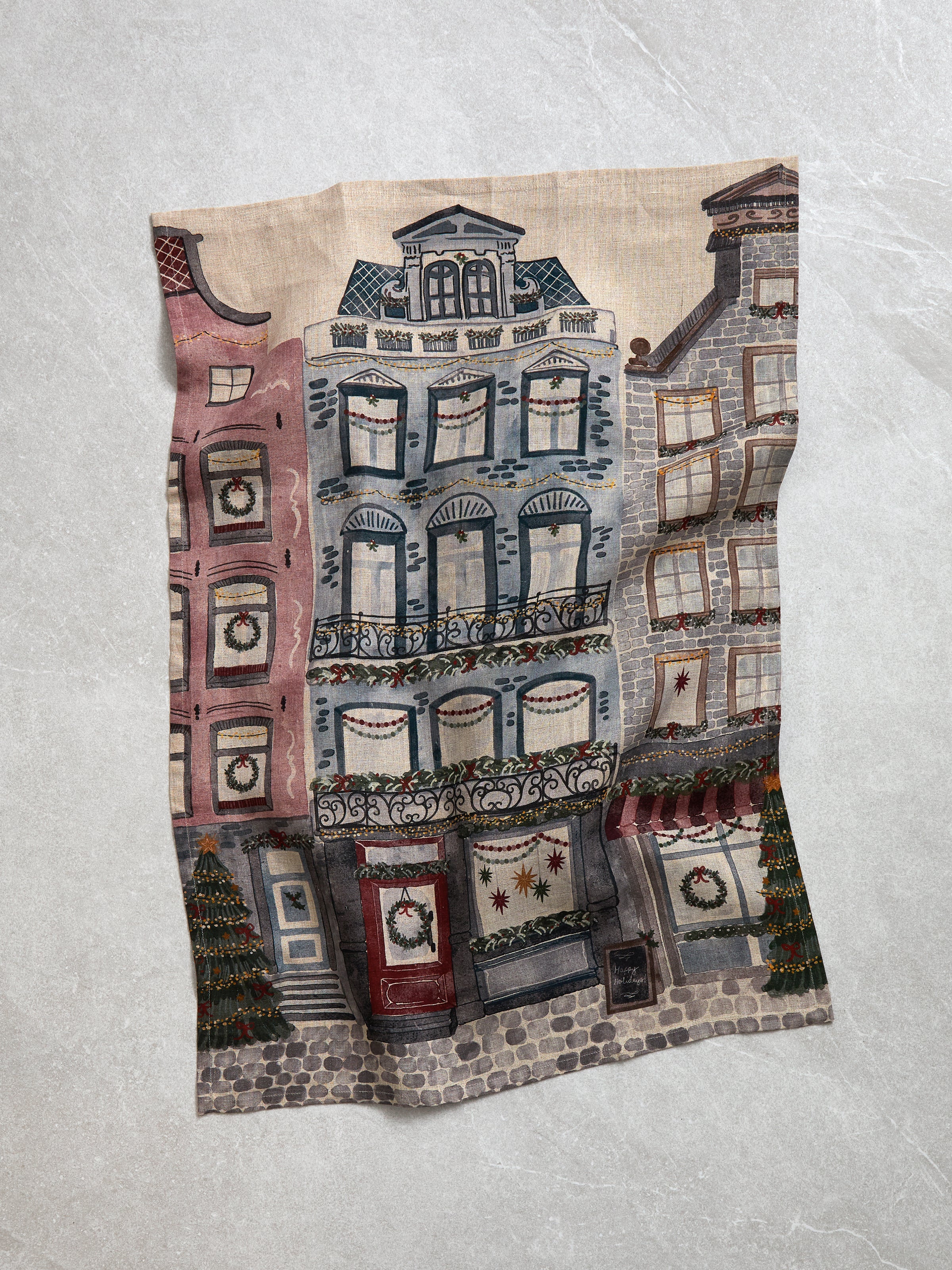 Tinsel Townhouse Linen Tea Towel | Multi-1