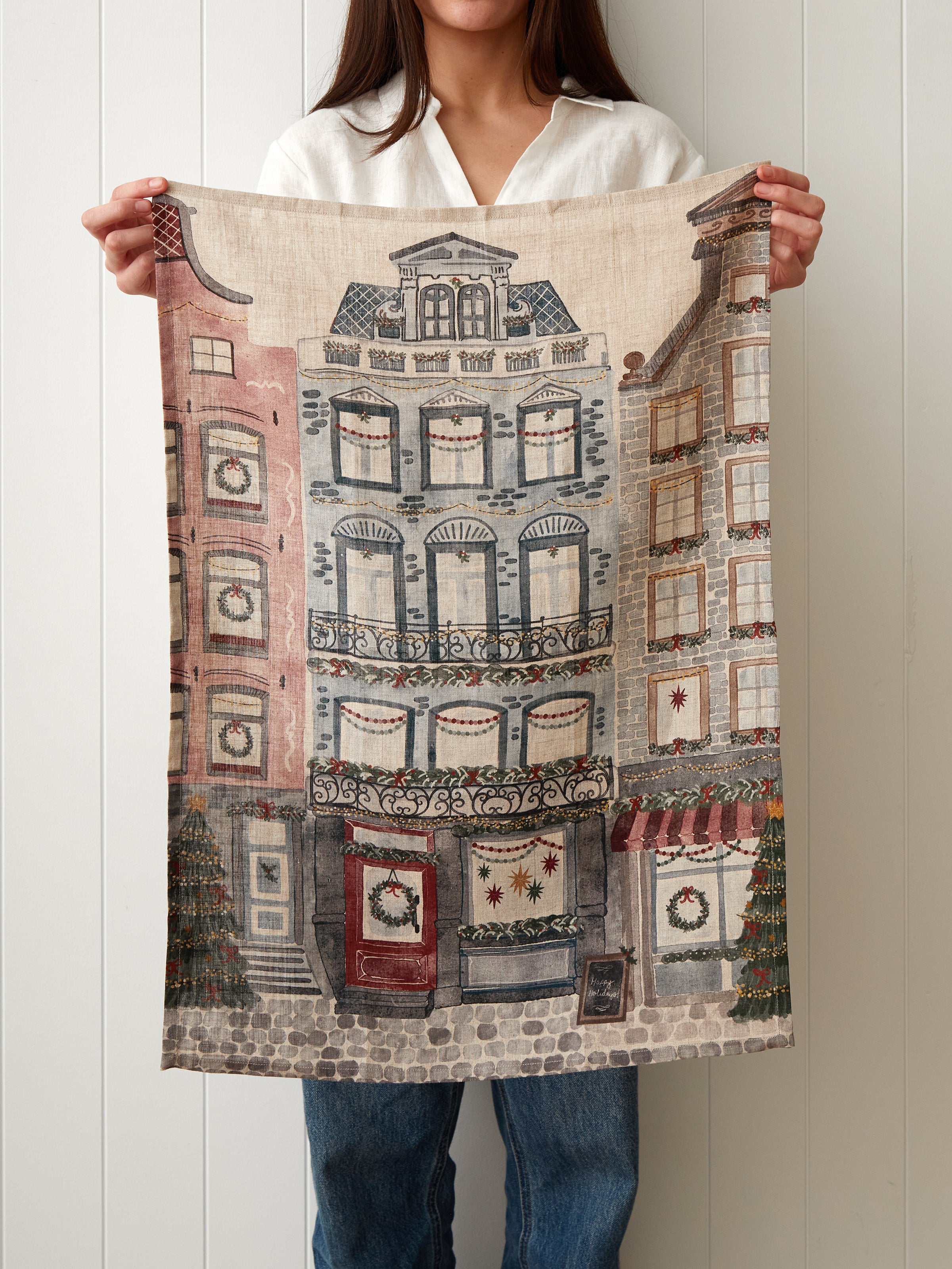 Tinsel Townhouse Linen Tea Towel | Multi-2
