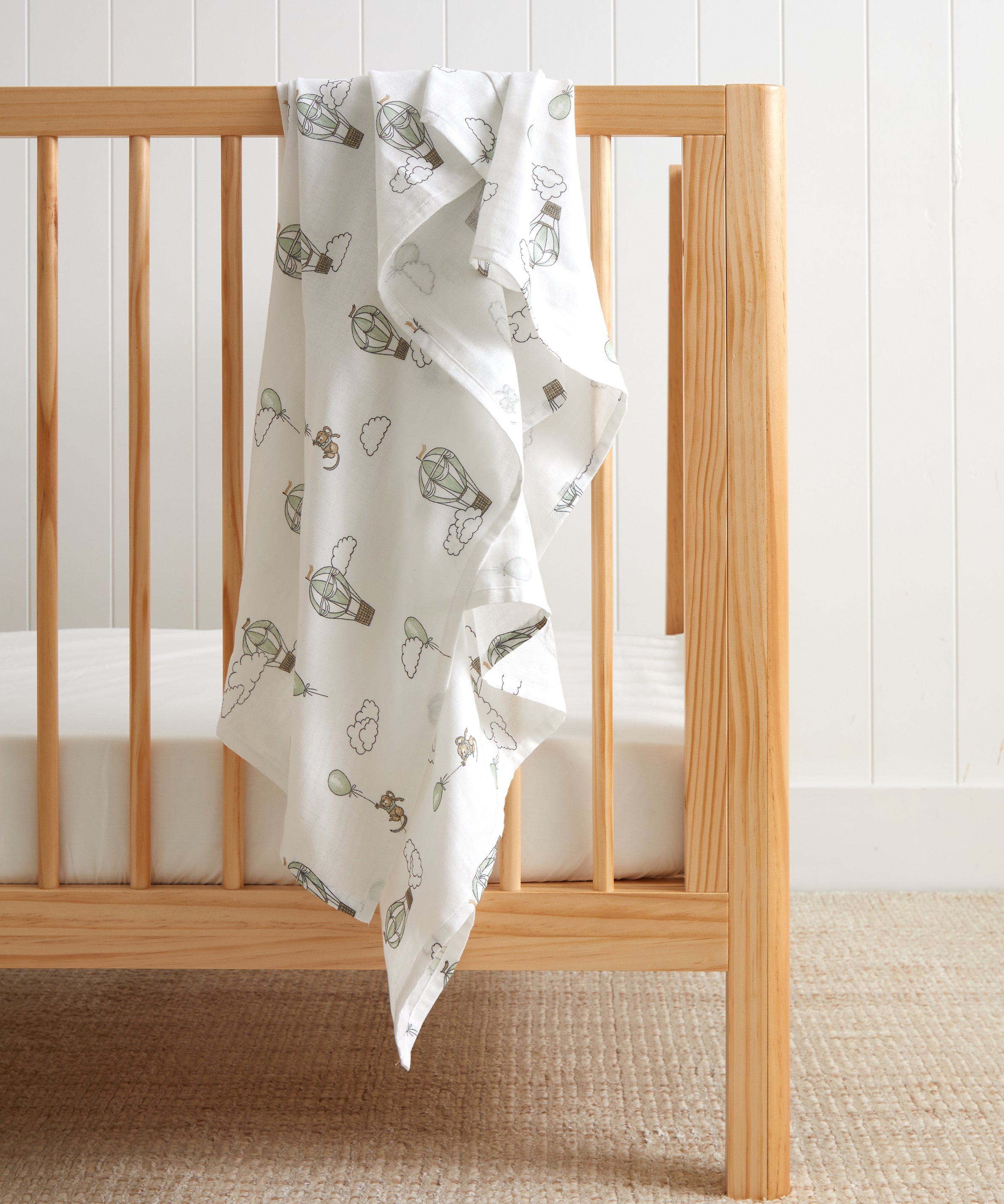 Up & Away Balloon Muslin Baby Wrap | Multi-1