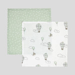 Up & Away Muslin Washcloths Set of 2 | Multi-3