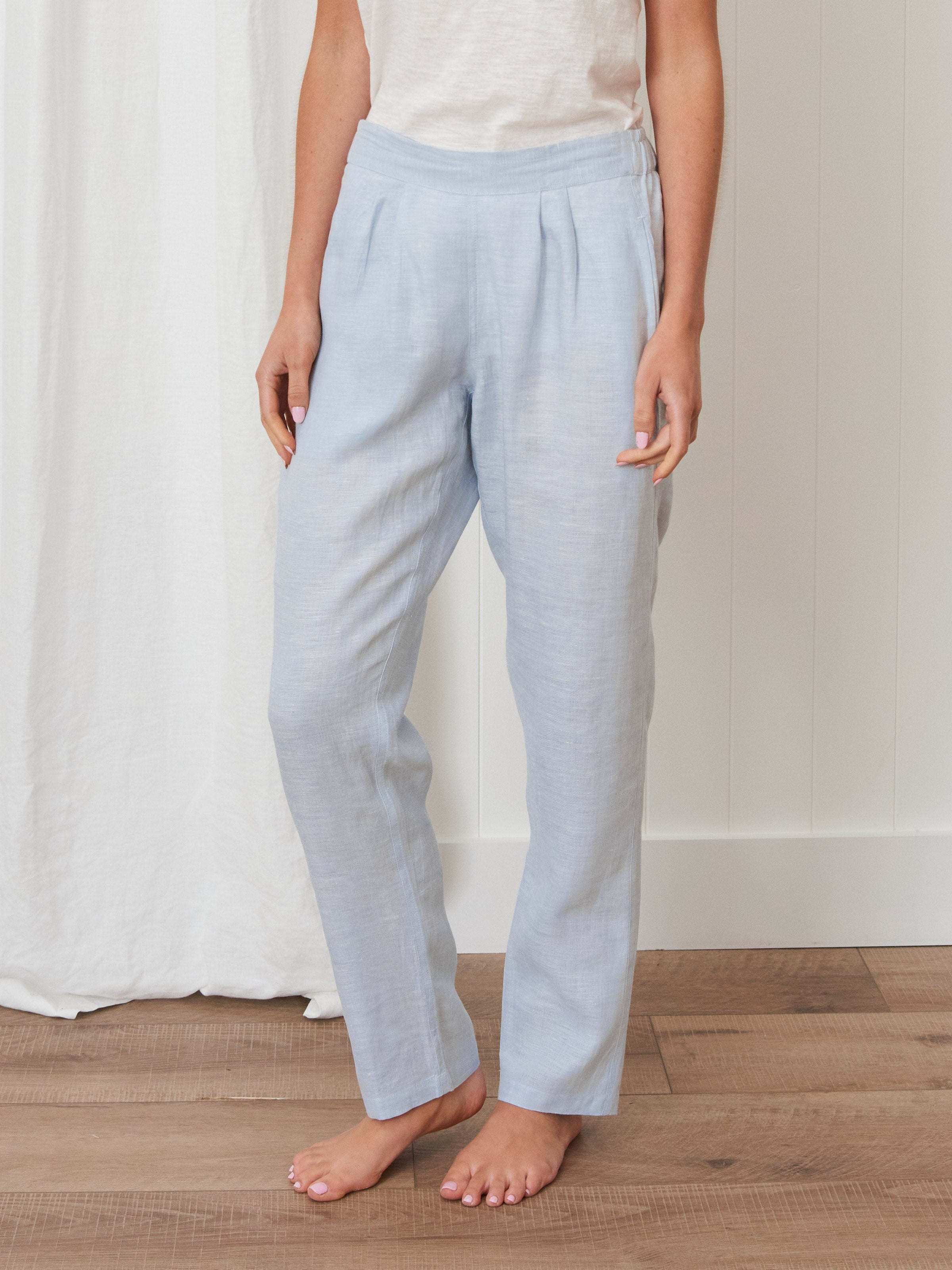 Voyager Linen Pants | Sky Blue Chambray-1