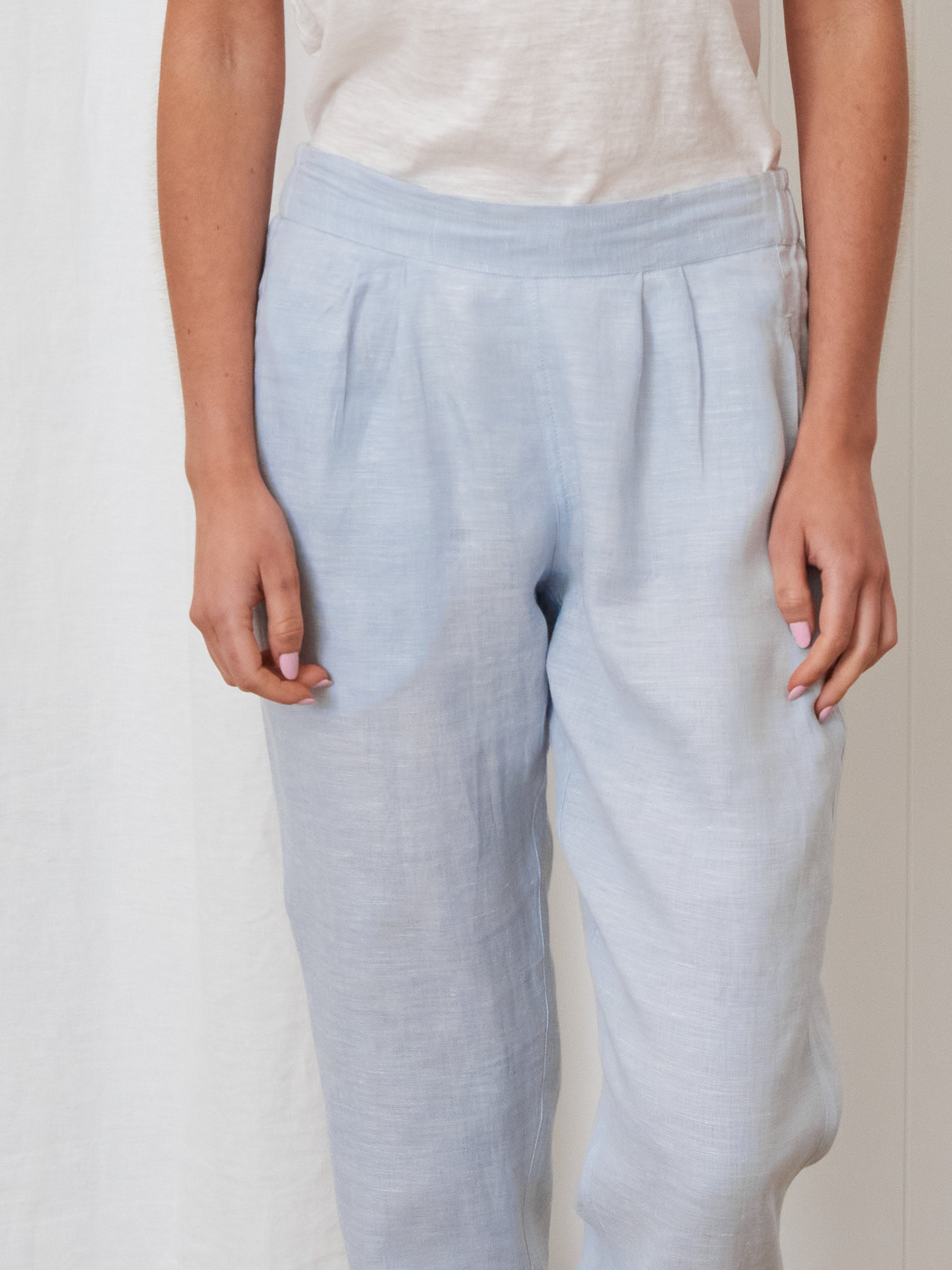 Voyager Linen Pants | Sky Blue Chambray-3