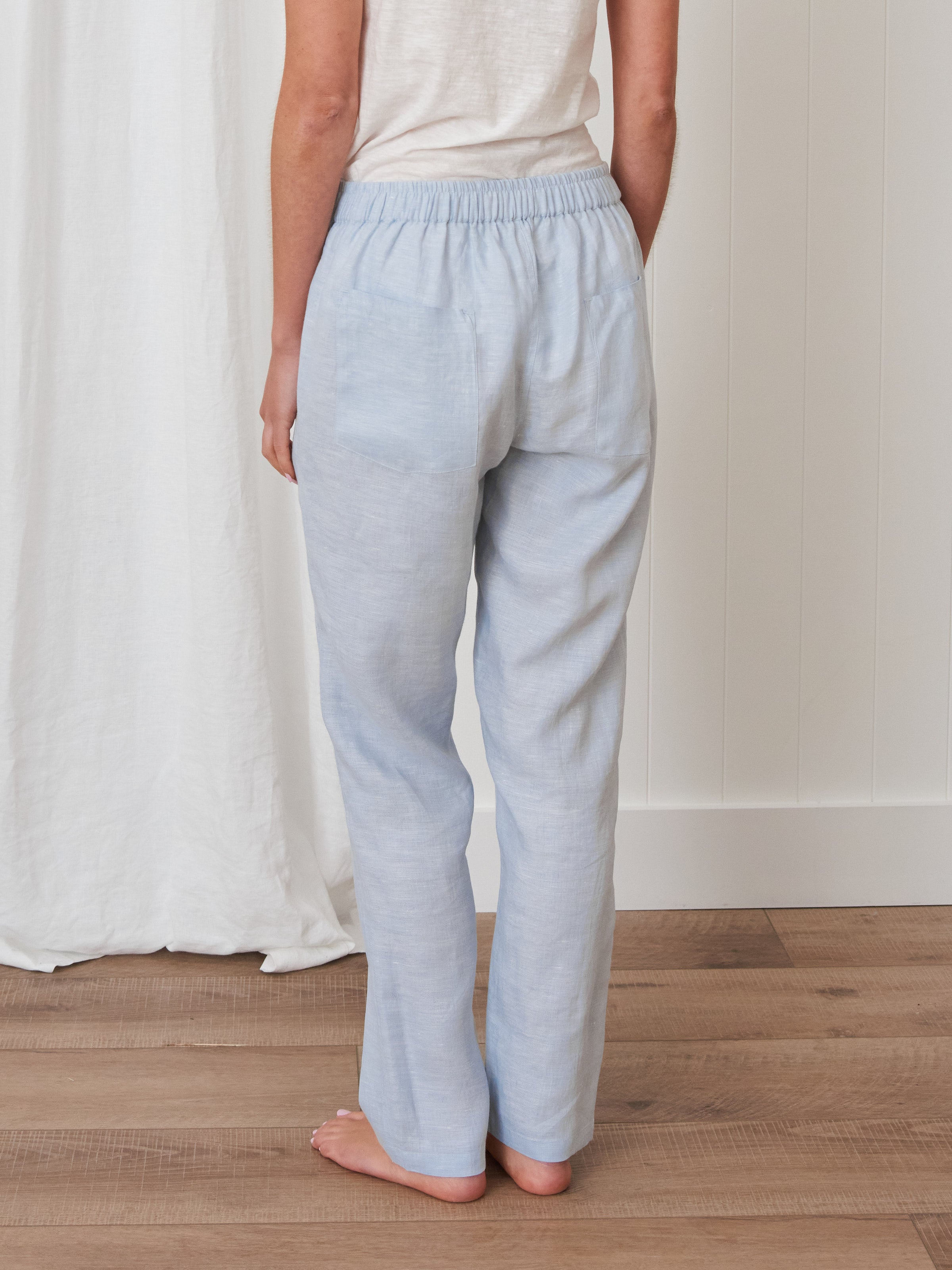 Voyager Linen Pants | Sky Blue Chambray-4