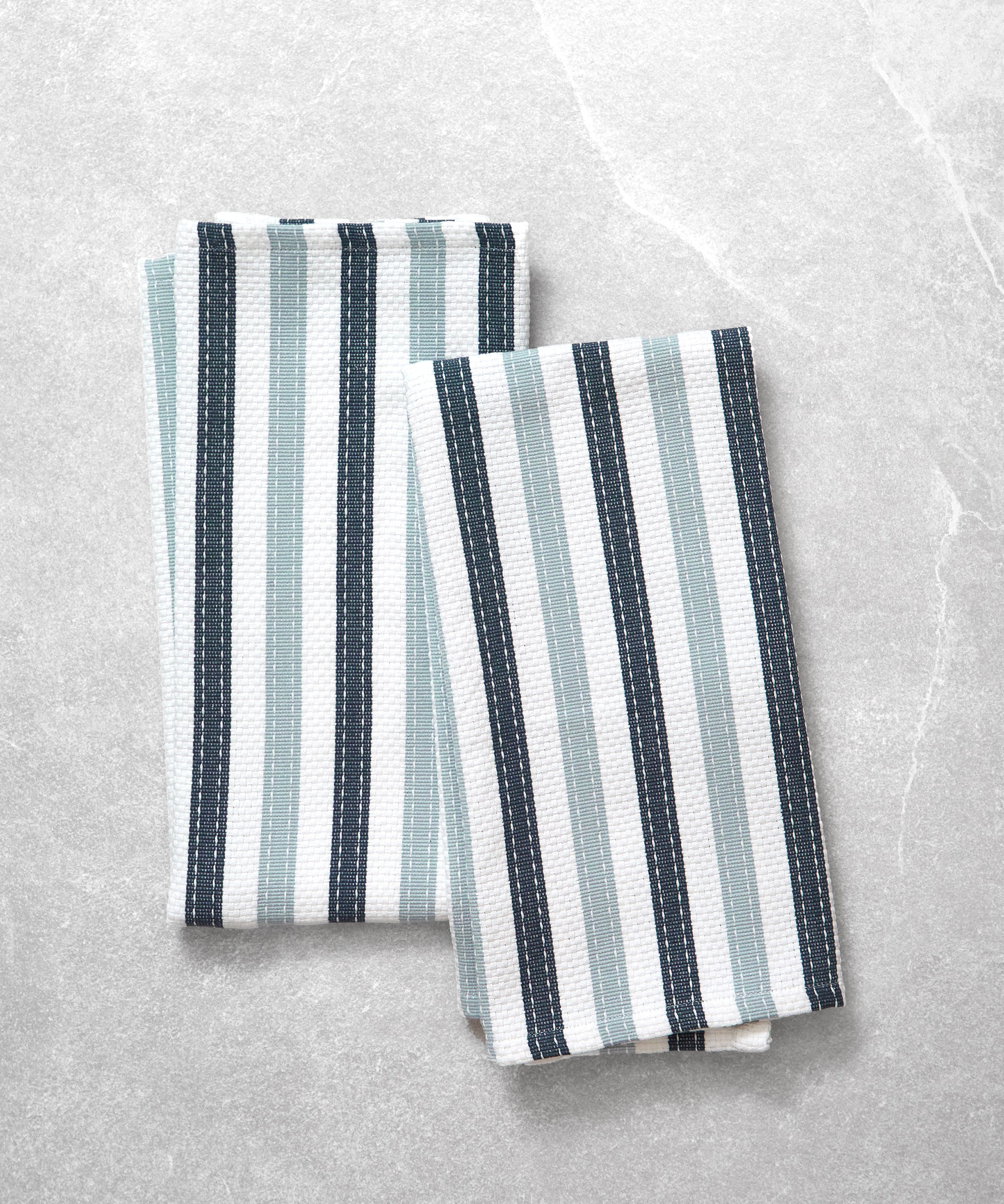 WC Stripe Tea Towel Set of 2 | Blue-1