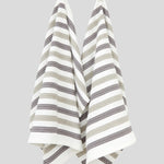 WC Stripe Tea Towel Set of 2 | Natural Charcoal-1