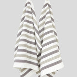 WC Stripe Tea Towel Set of 2 | Natural Charcoal-1