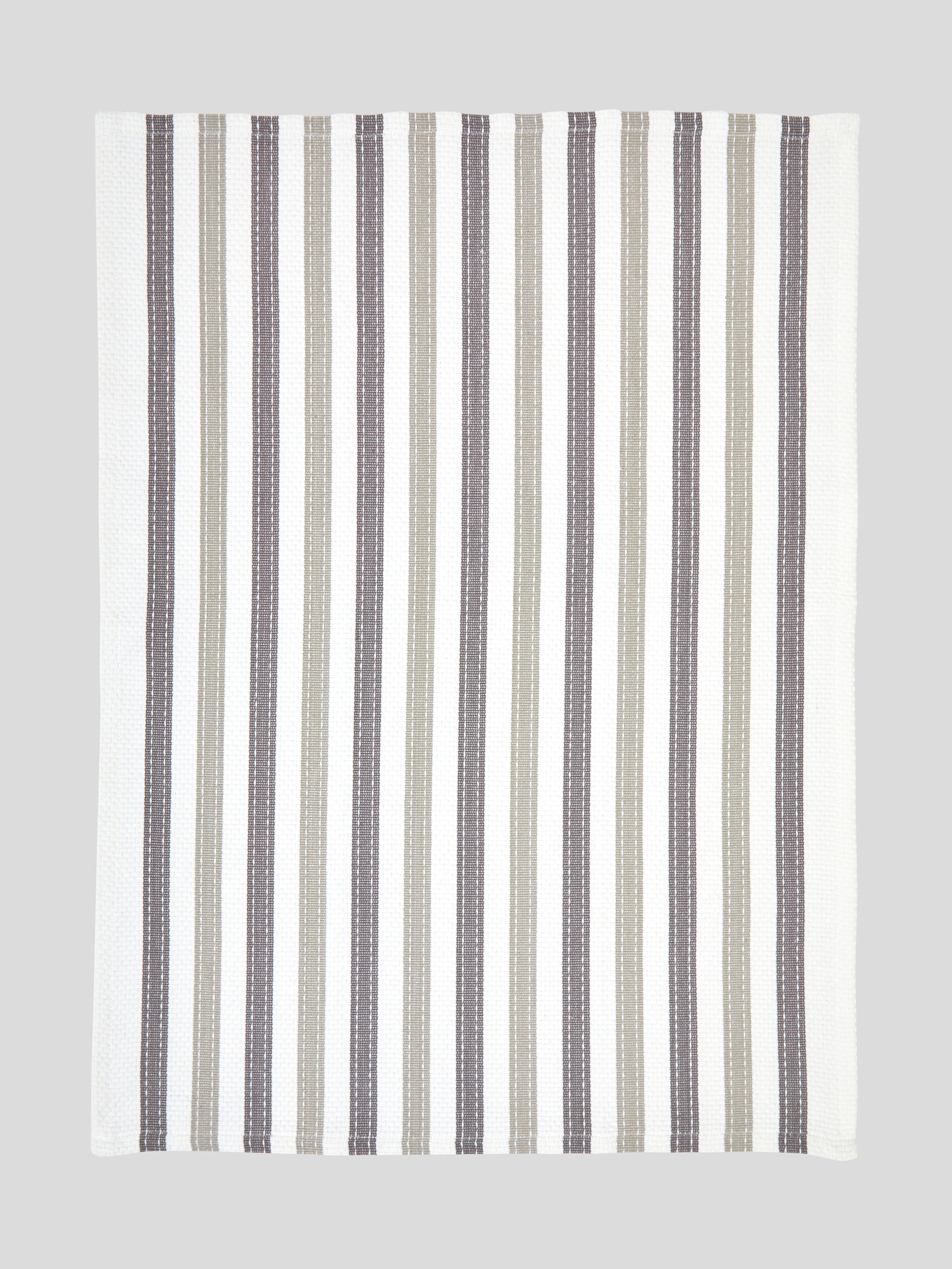 WC Stripe Tea Towel Set of 2 | Natural Charcoal-3