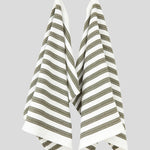WC Stripe Tea Towel Set of 2 | Olive-1