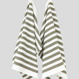 WC Stripe Tea Towel Set of 2 | Olive-1