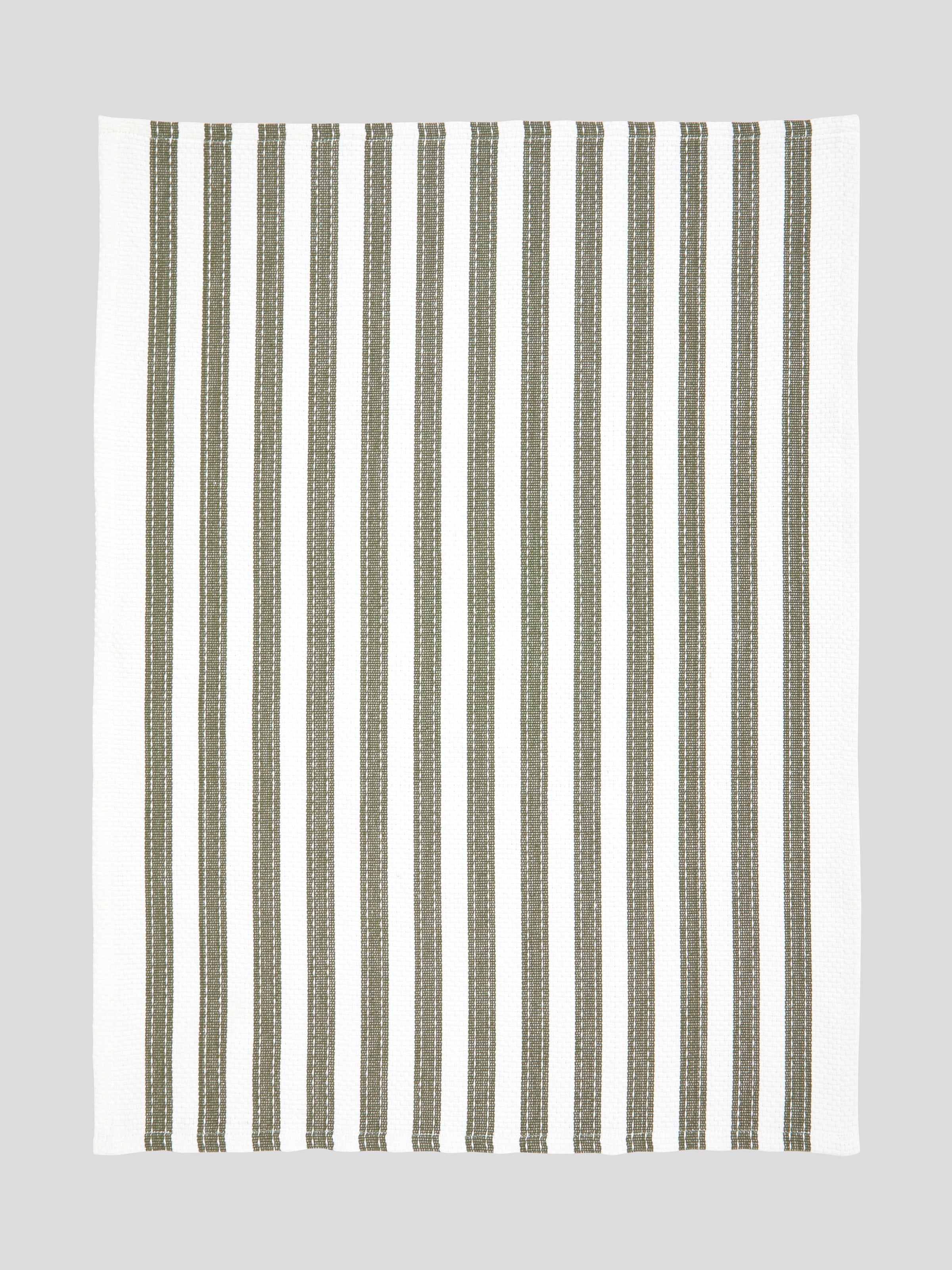 WC Stripe Tea Towel Set of 2 | Olive-3