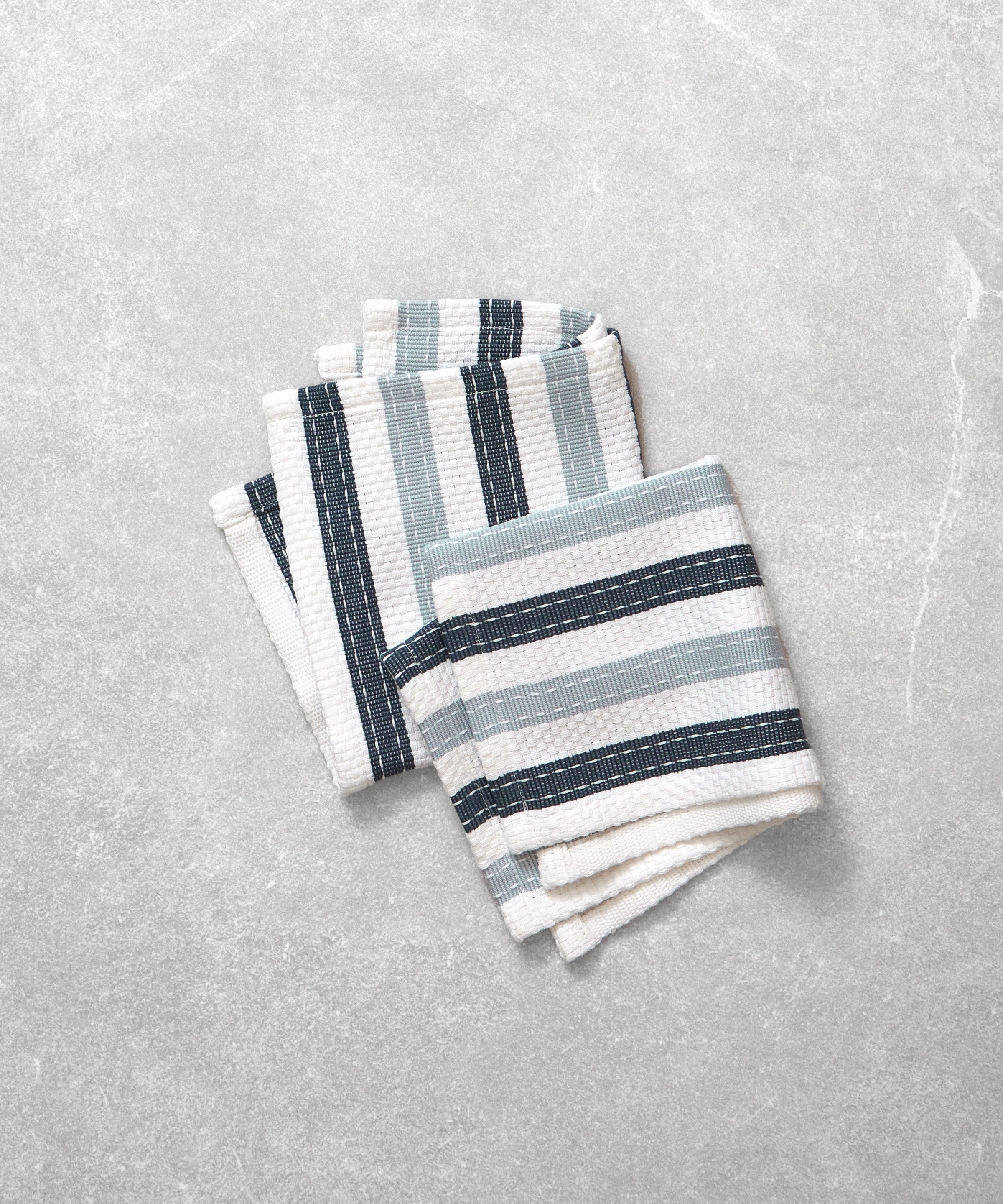 WC Stripe Washcloth Set of 2 | Blue Natural-1
