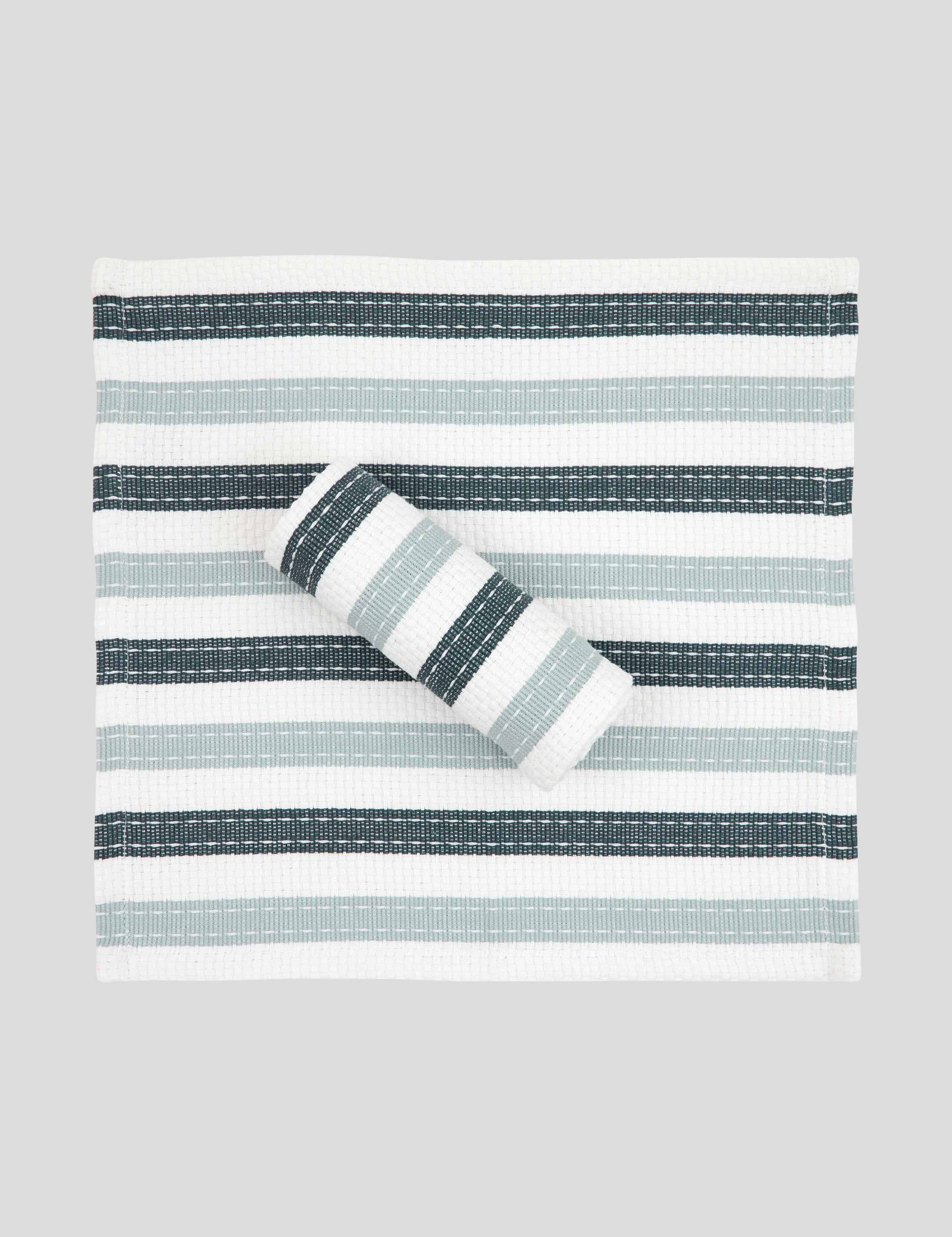 WC Stripe Washcloth Set of 2 | Blue Natural-1