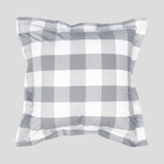Waihi European Pillowcase | Grey Check-1