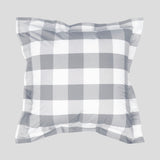 Waihi European Pillowcase | Grey Check-1