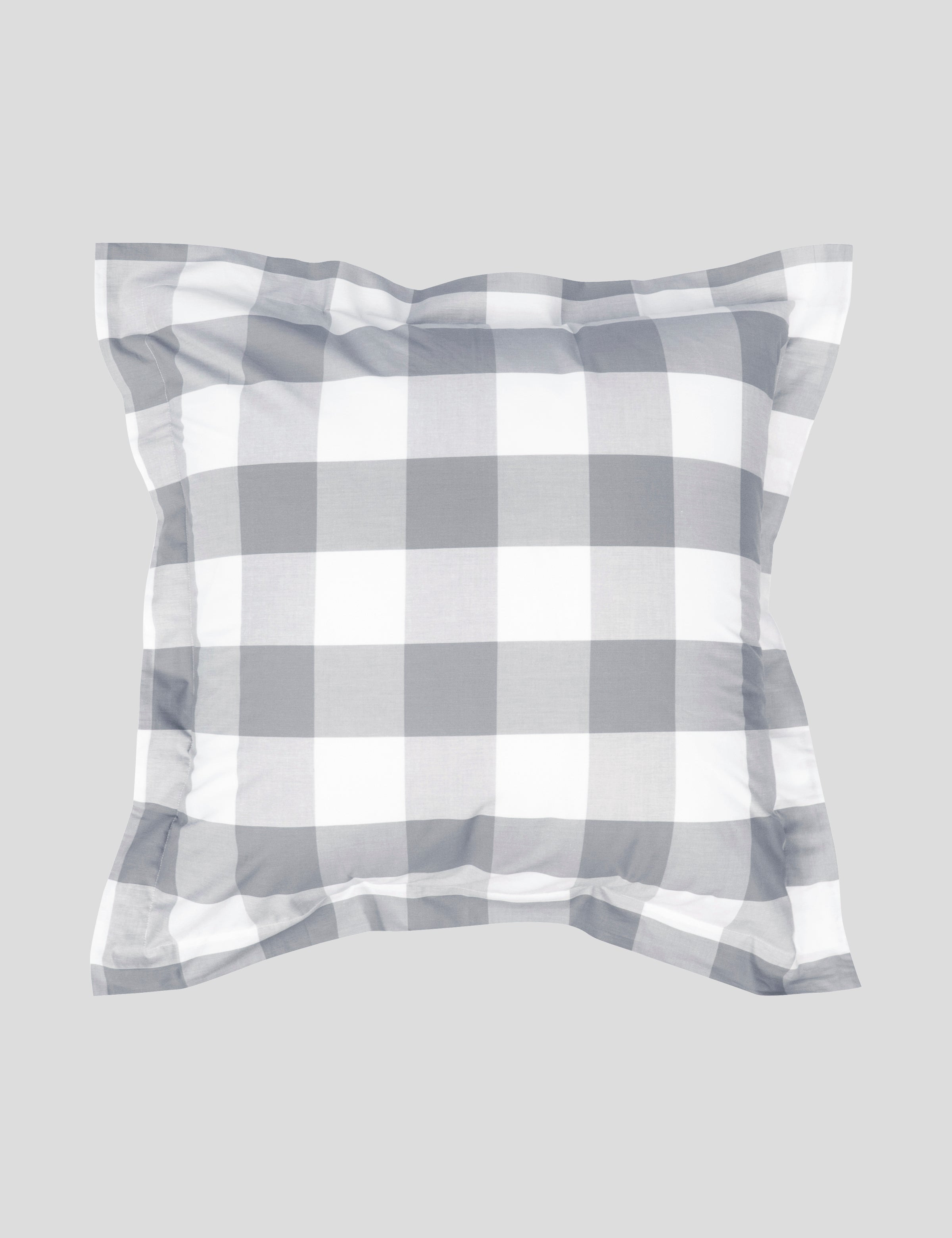 Waihi European Pillowcase | Grey Check-1