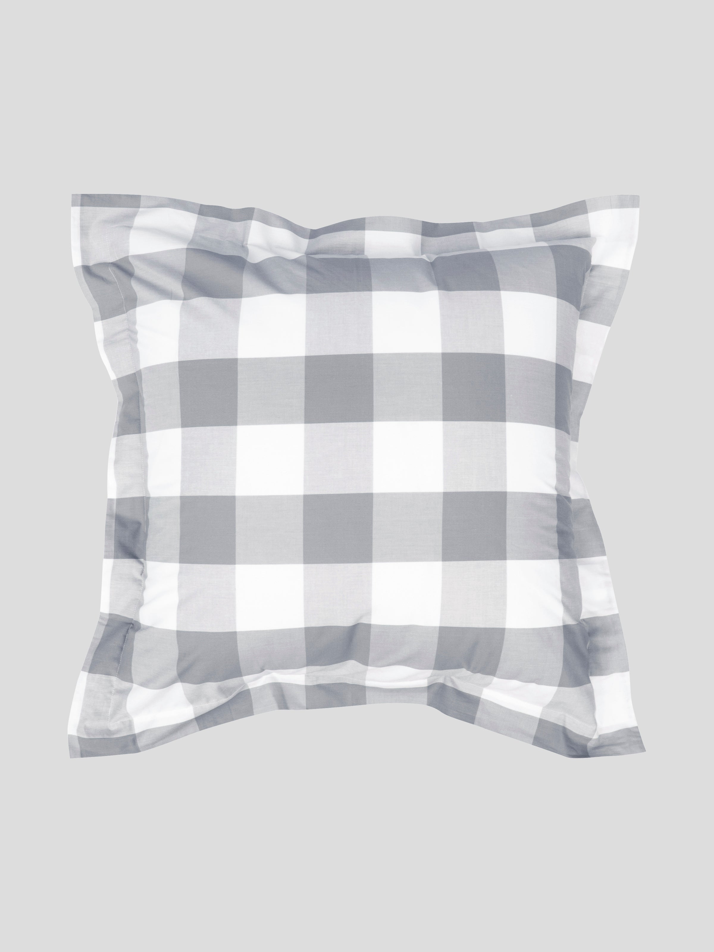 Waihi European Pillowcase | Grey Check-1