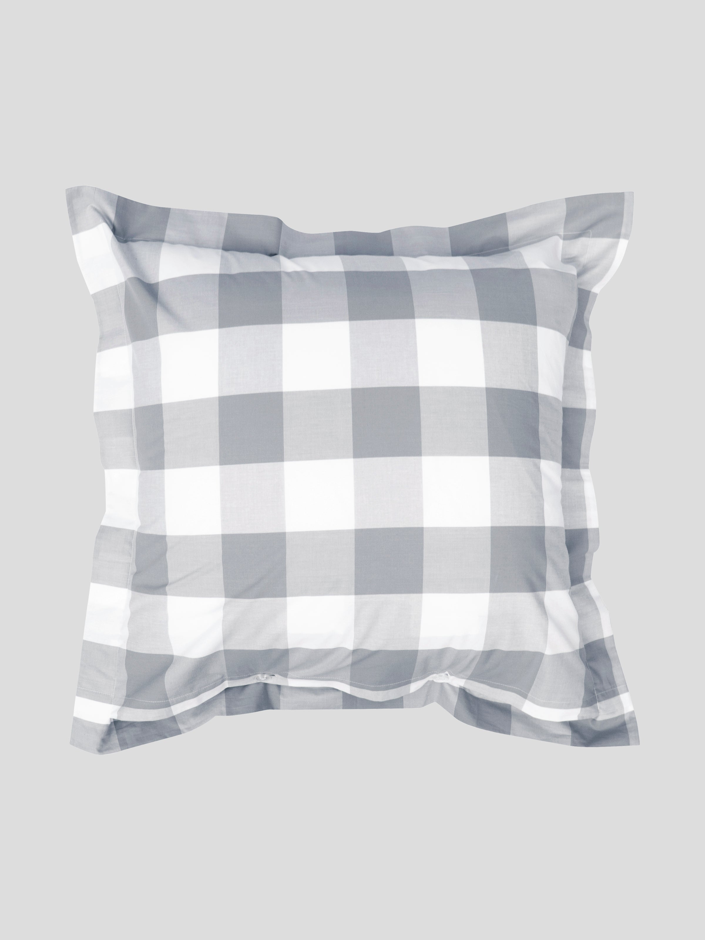 Waihi European Pillowcase | Grey Check-3