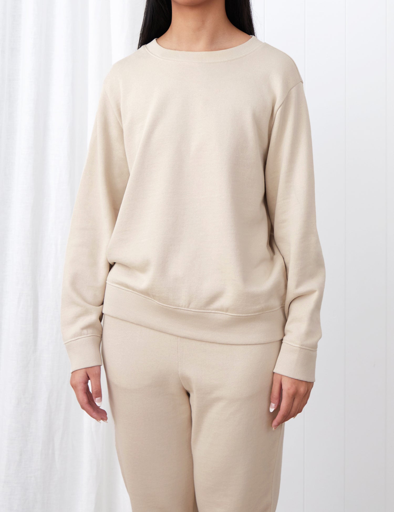 Weekend Cotton Knit Lounge Jumper | Oat-1