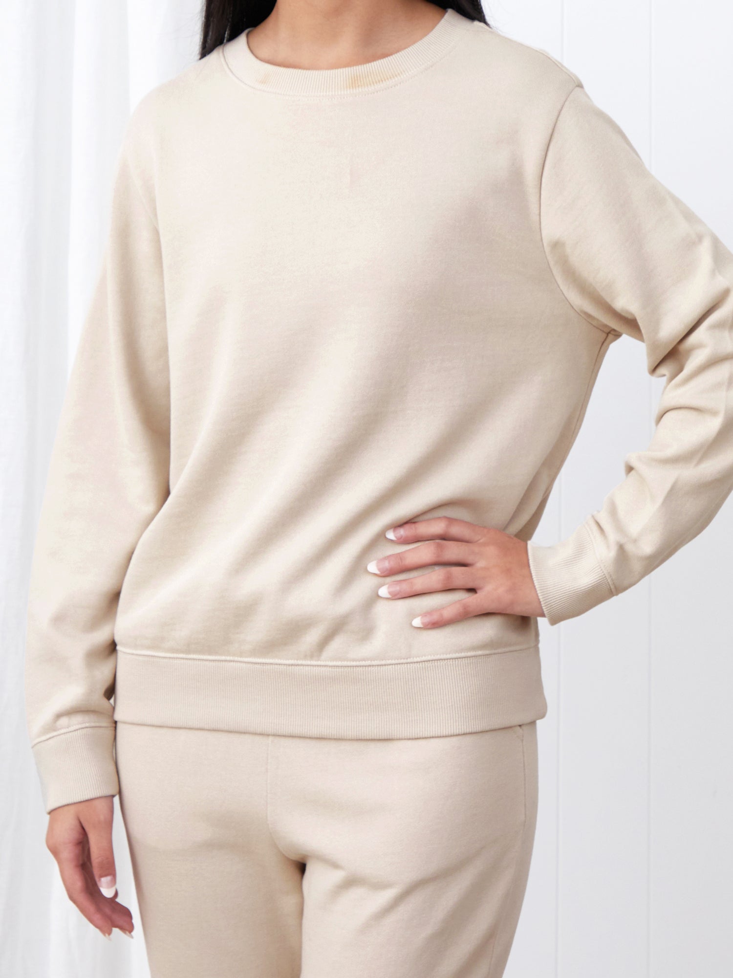 Weekend Cotton Knit Lounge Jumper | Oat-3