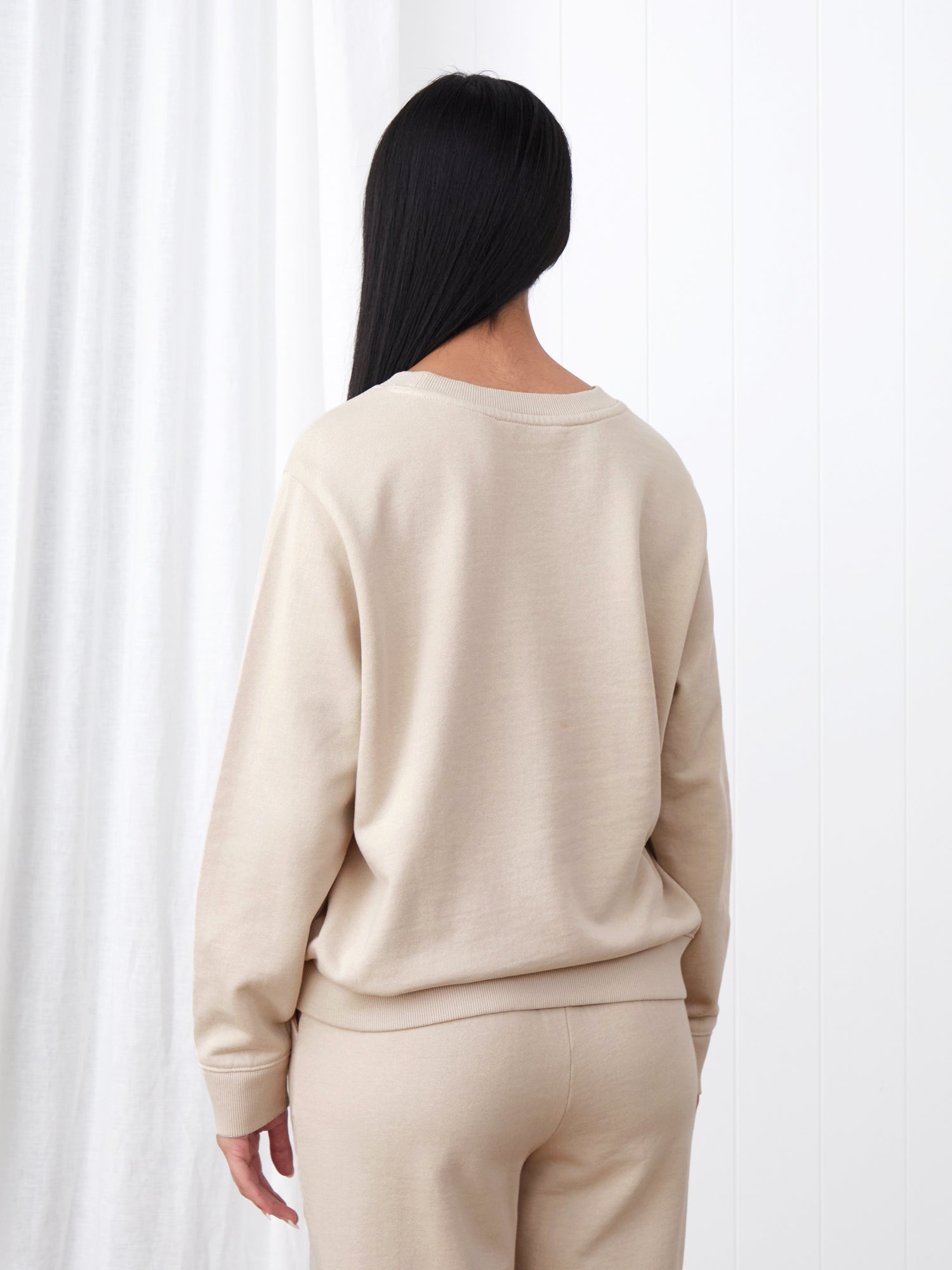 Weekend Cotton Knit Lounge Jumper | Oat-4