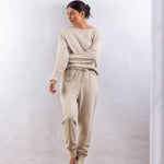 Weekend Cotton Knit Lounge Jumper | Oat-5