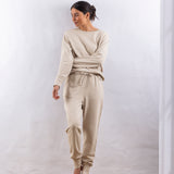 Weekend Cotton Knit Lounge Jumper | Oat-5