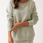 Weekend Cotton Knit Lounge Jumper | Sage-1