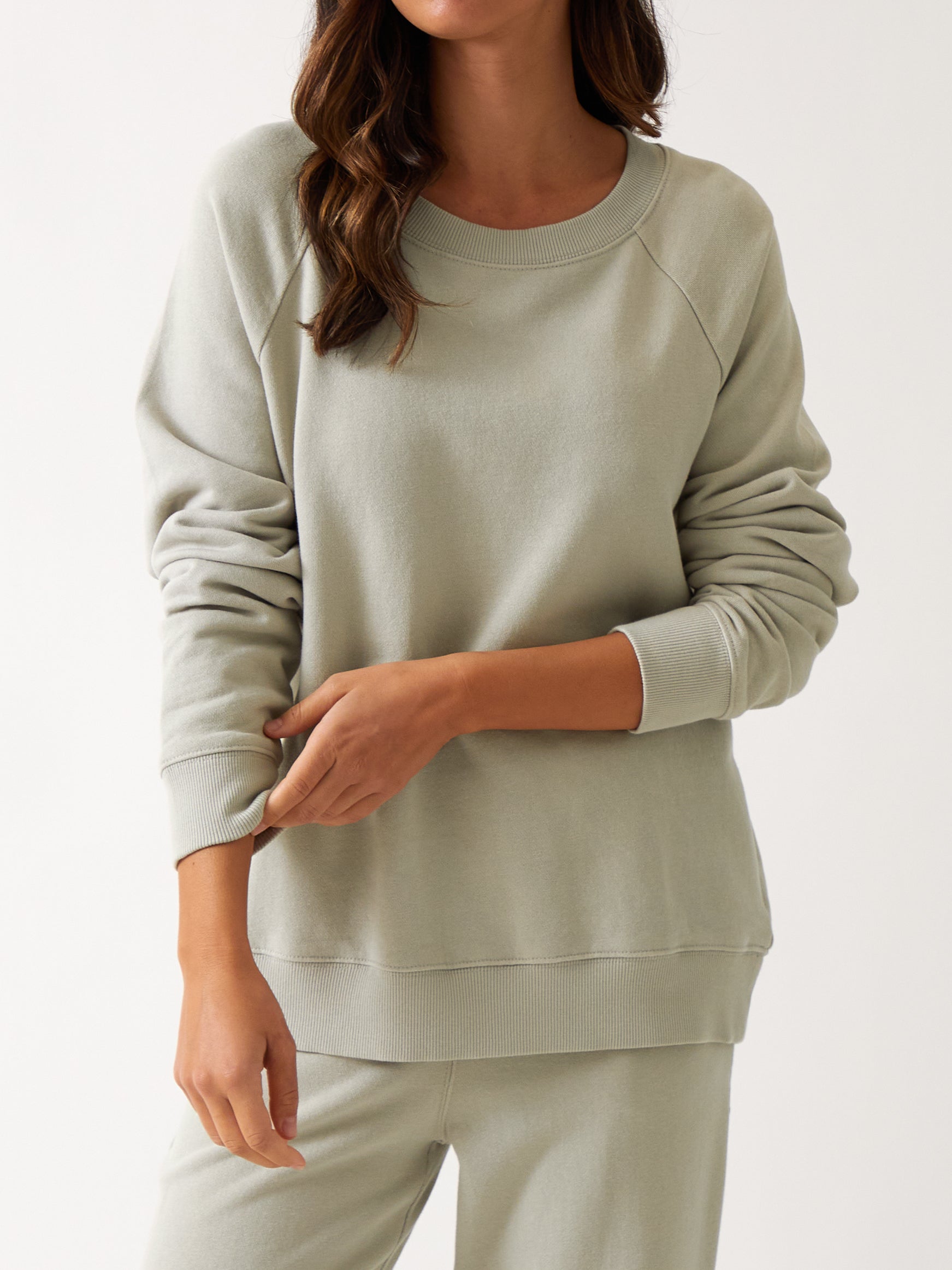 Weekend Cotton Knit Lounge Jumper | Sage-1