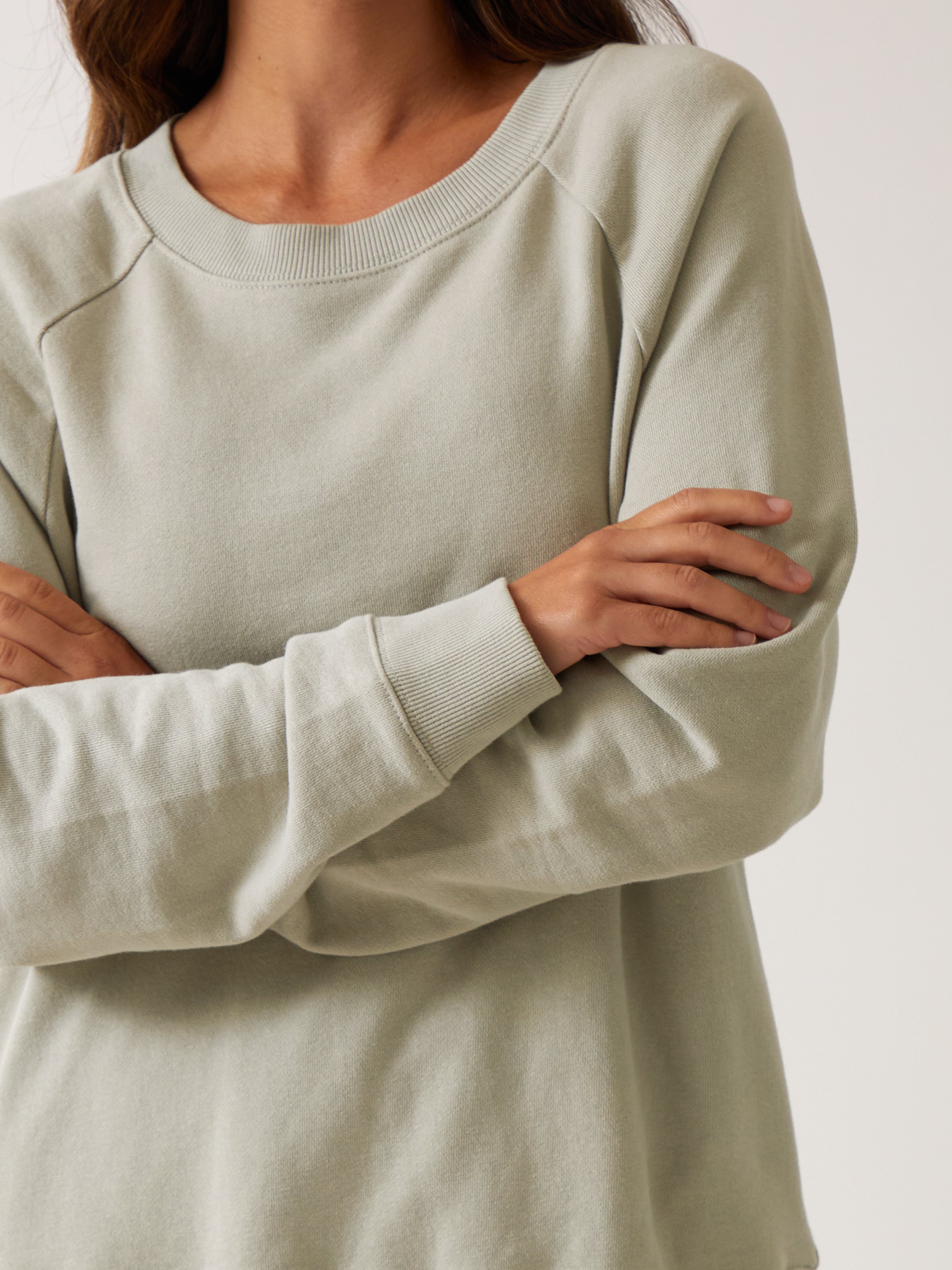 Weekend Cotton Knit Lounge Jumper | Sage-2