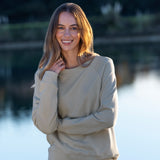 Weekend Cotton Knit Lounge Jumper | Sage-3