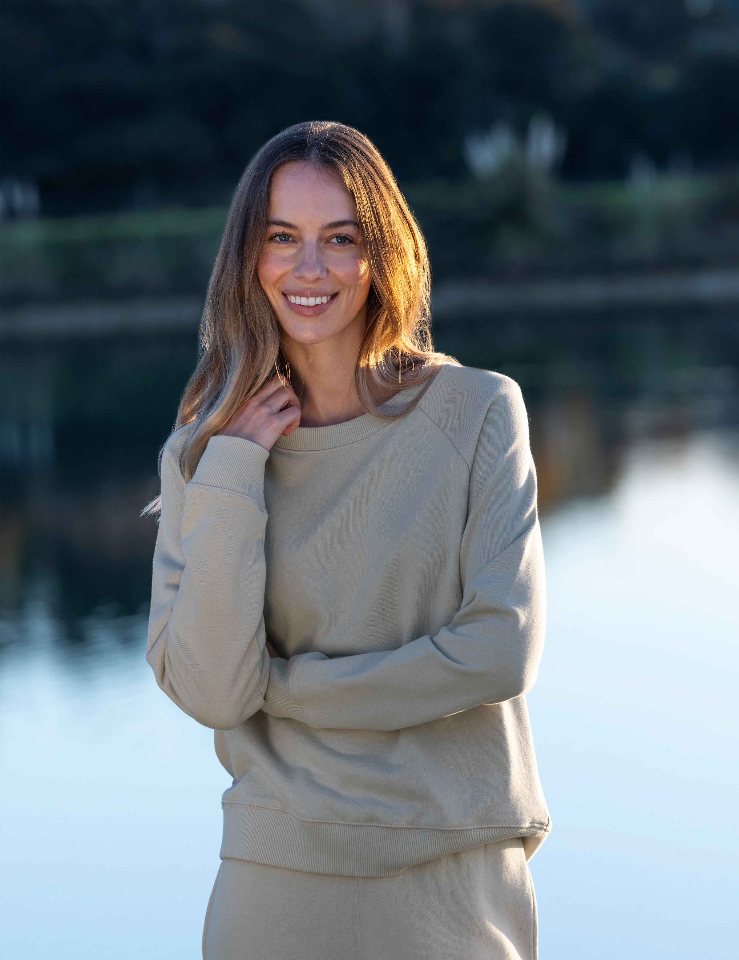 Weekend Cotton Knit Lounge Jumper | Sage-3