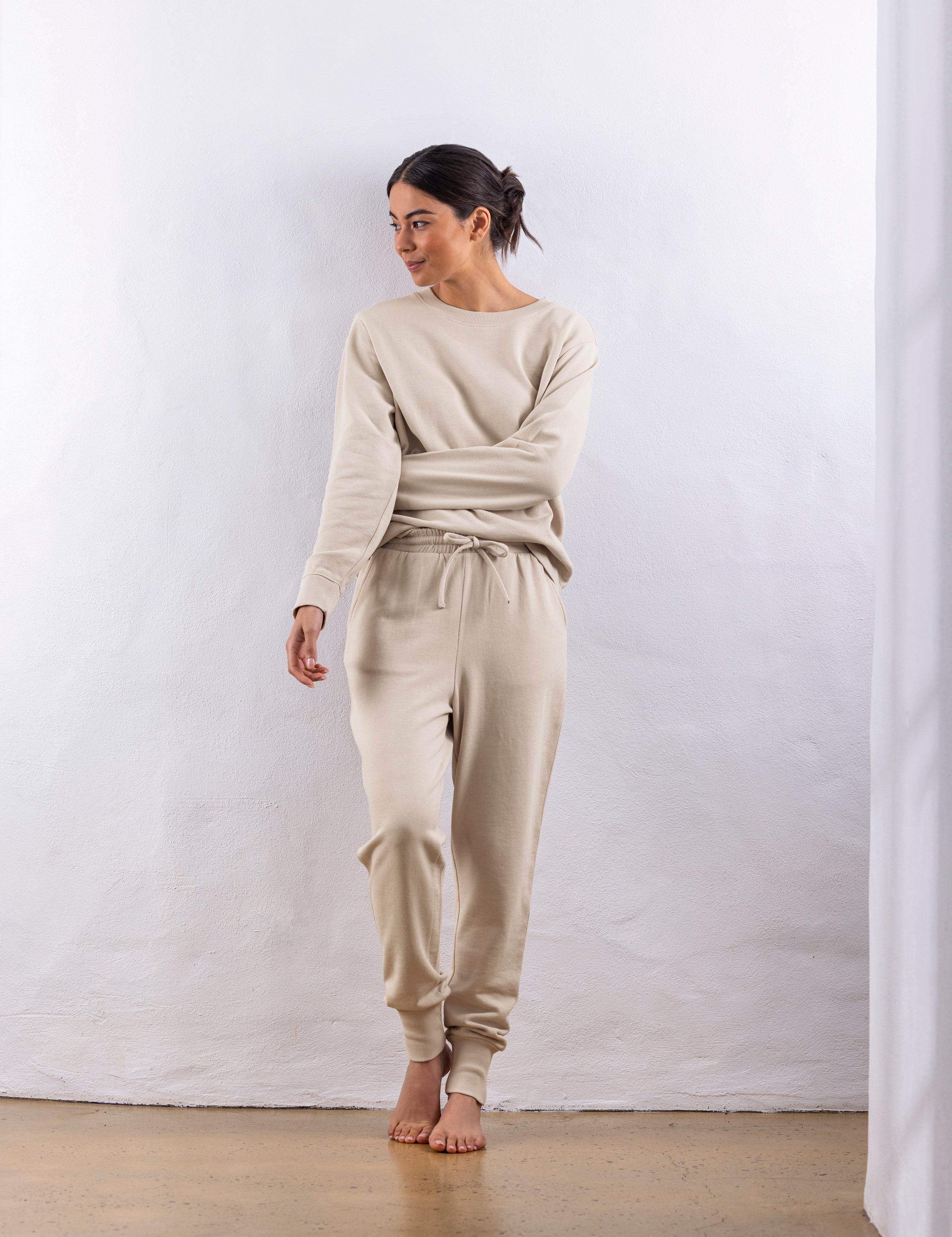 Weekend Cotton Knit Lounge Pants | Oat-5