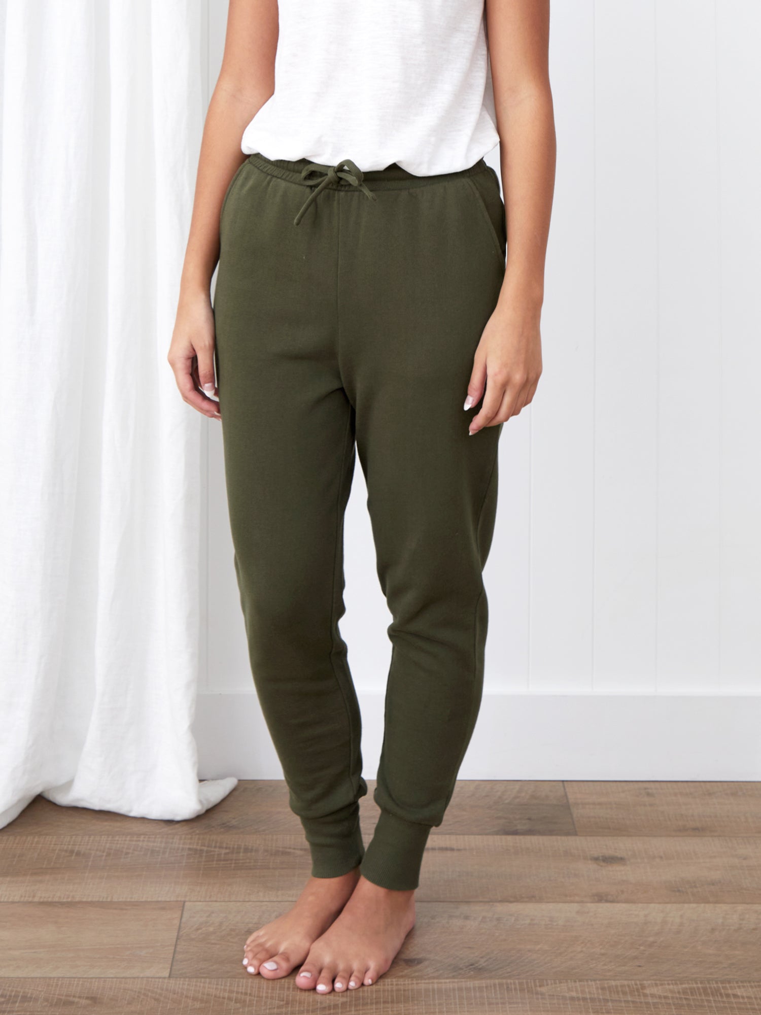 Weekend Cotton Knit Lounge Pants | Olive-1