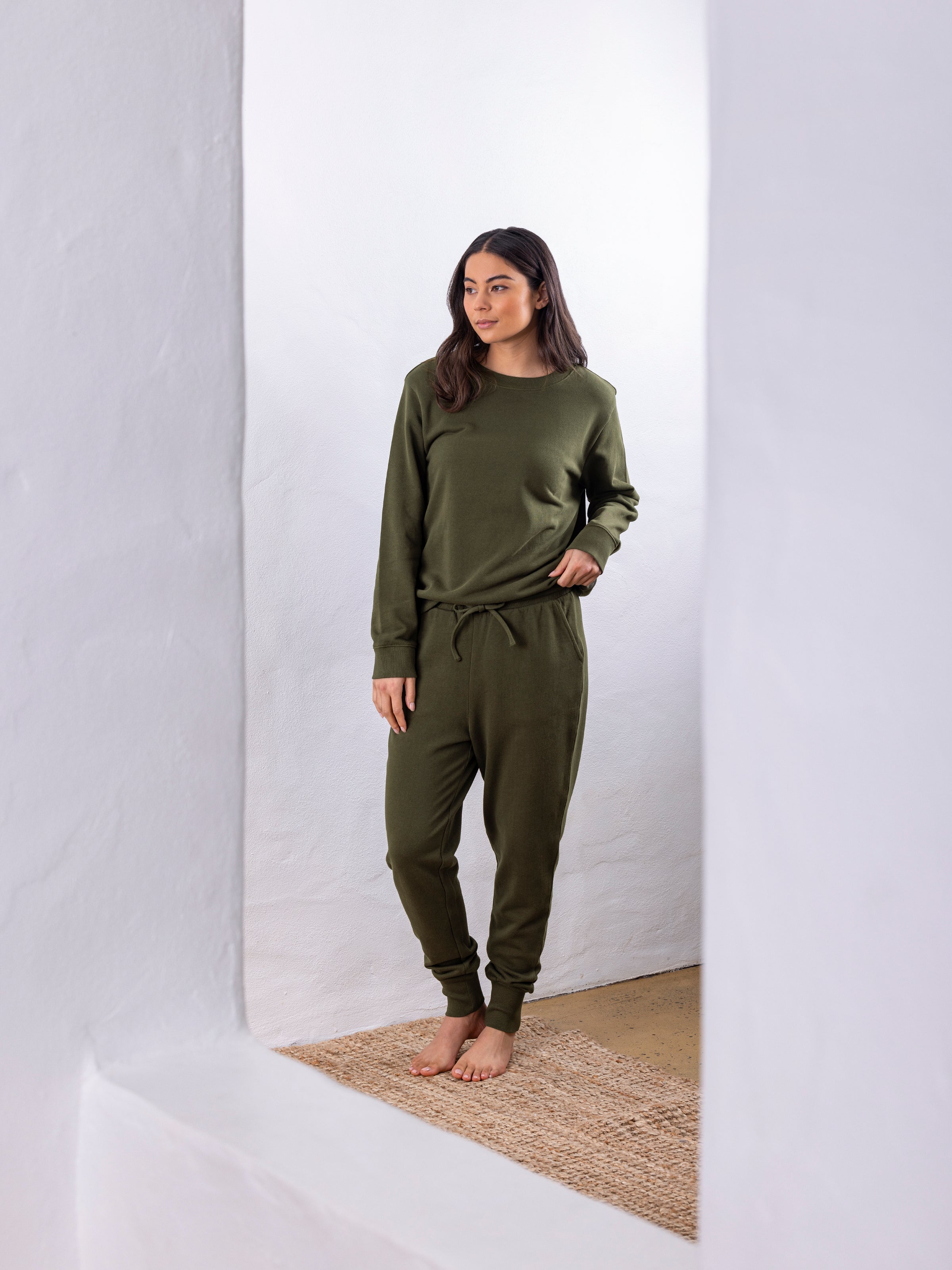 Weekend Cotton Knit Lounge Pants | Olive-5