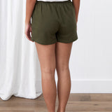 Weekend Cotton Knit Lounge Shorts | Olive-4