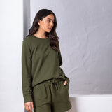 Weekend Cotton Knit Lounge Shorts | Olive-5